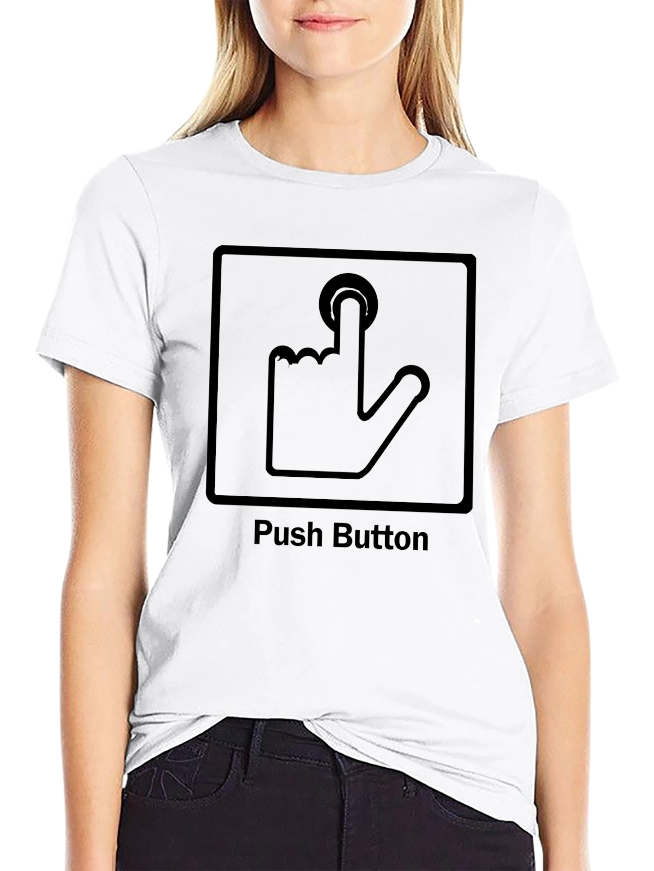 Push Button Graphic Tee - Black T-Shirt