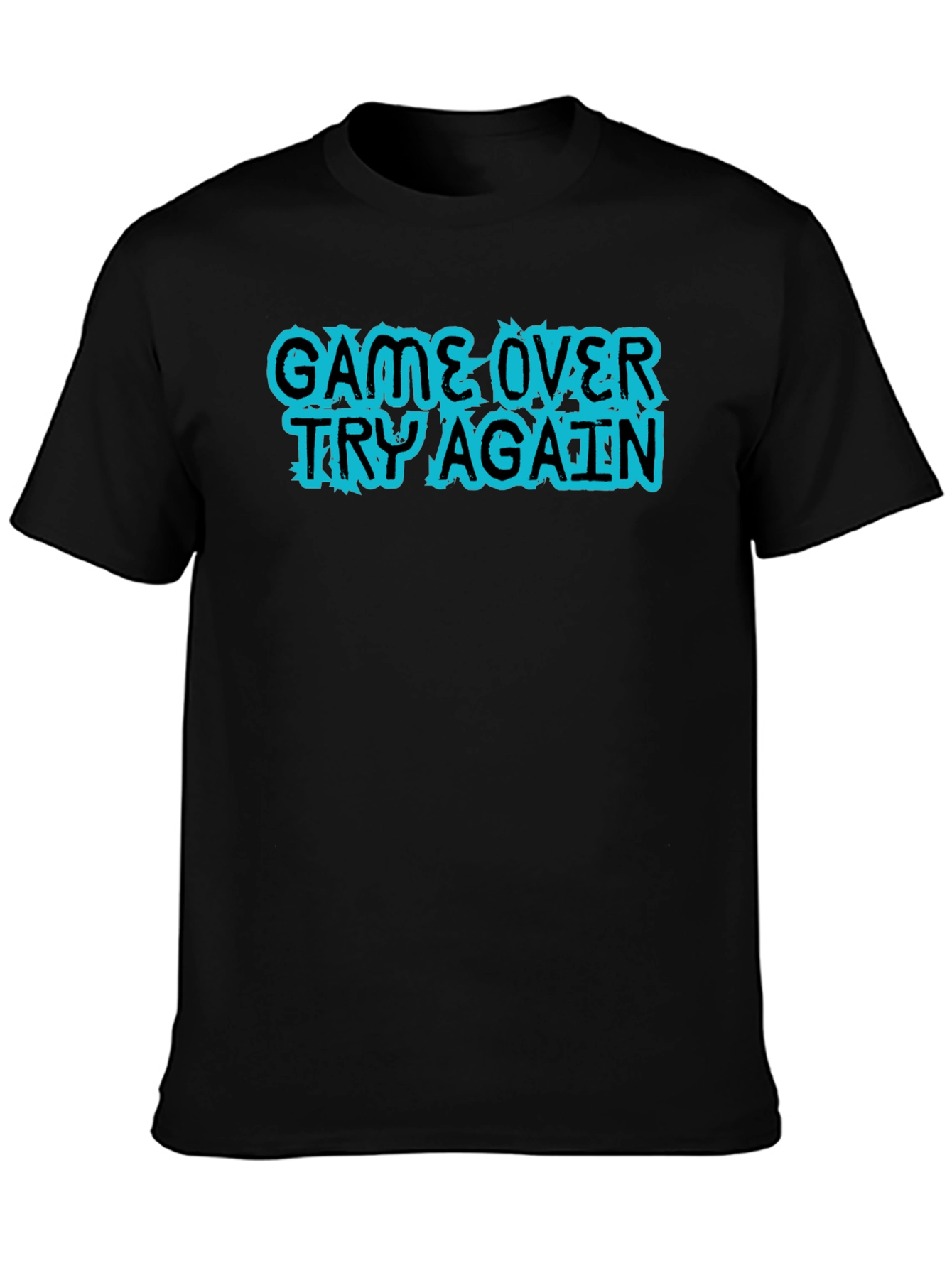 Game Over Try Again Black T-Shirt