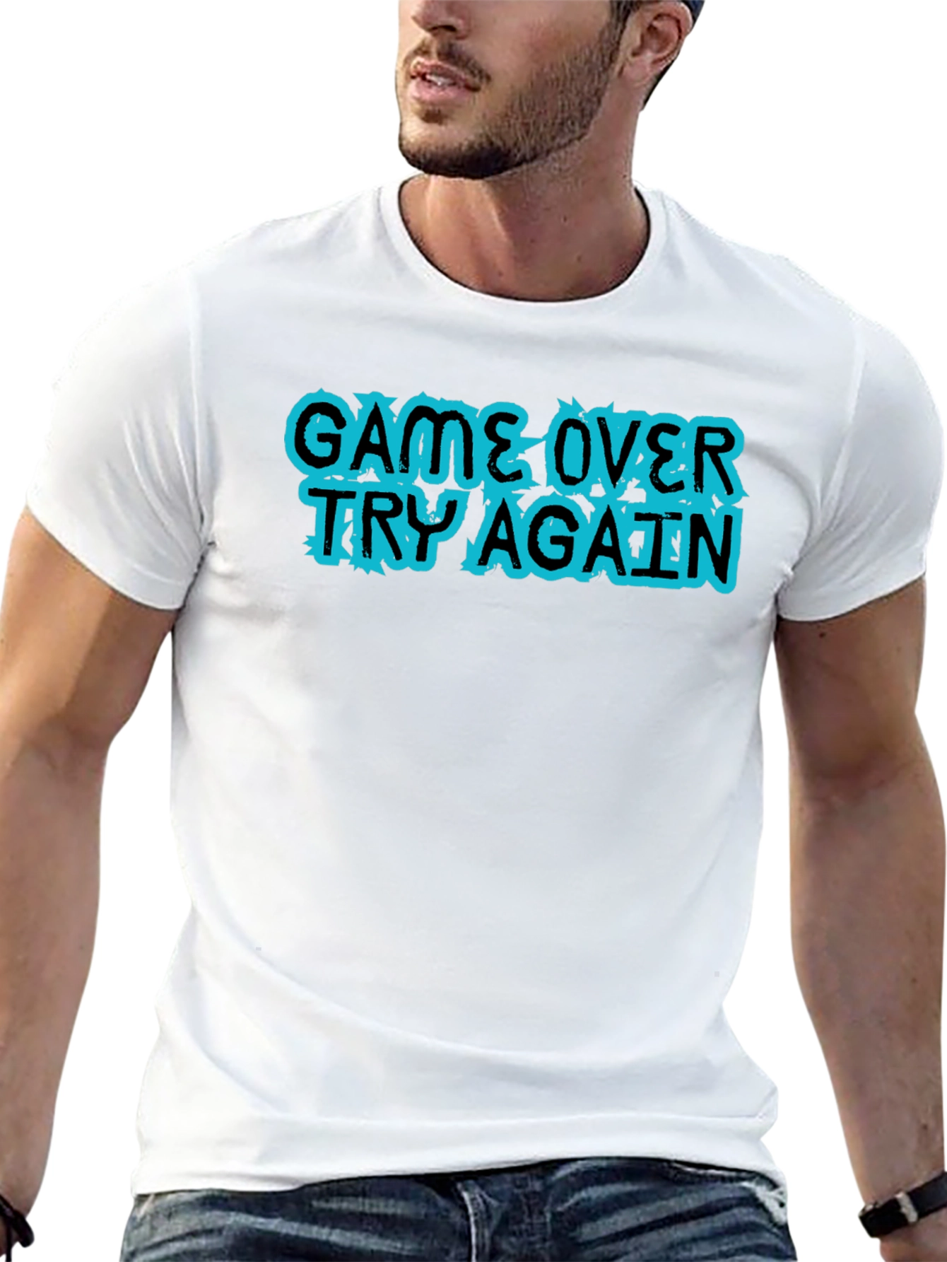 Game Over Try Again Black T-Shirt