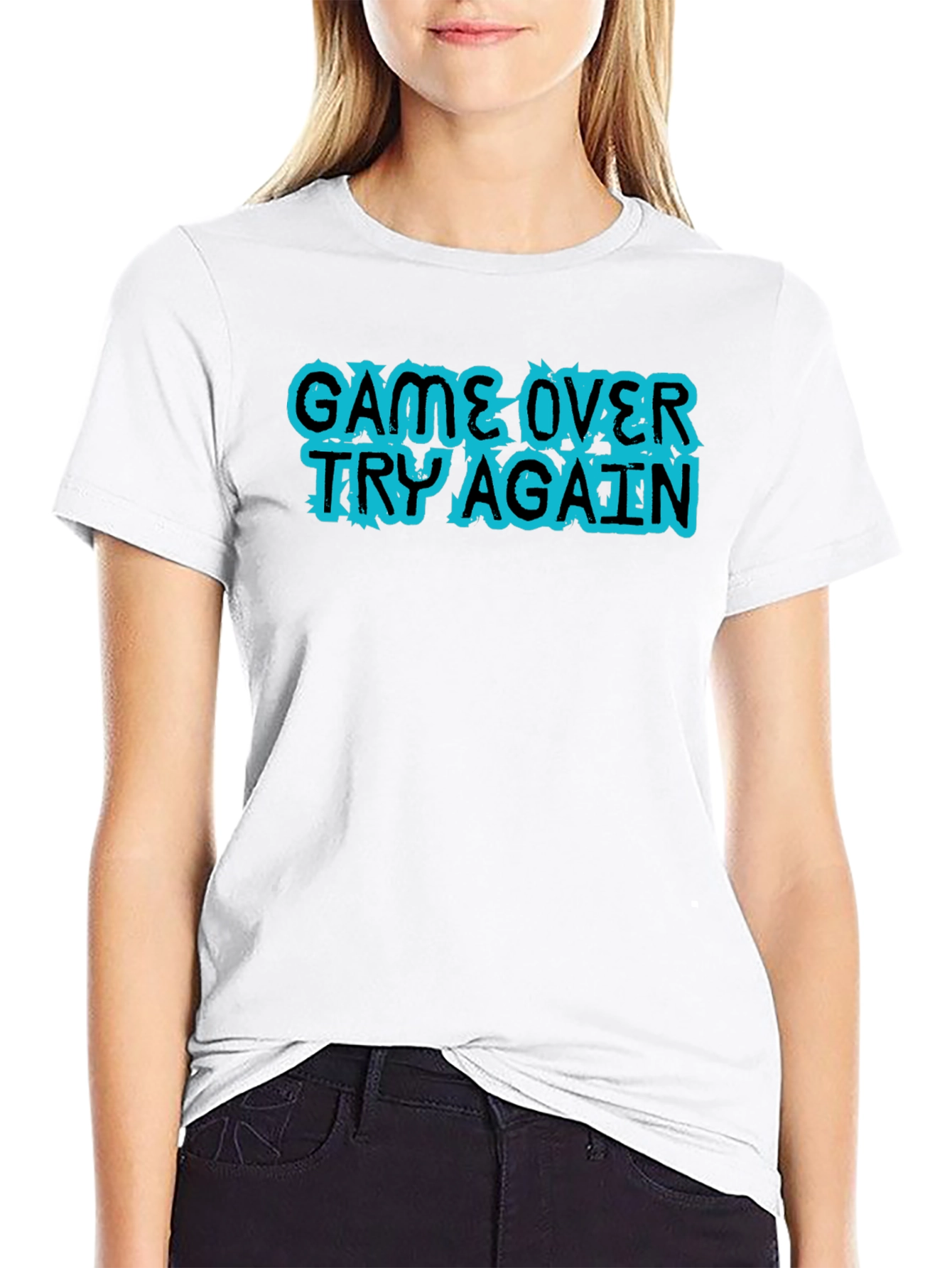 Game Over Try Again Black T-Shirt