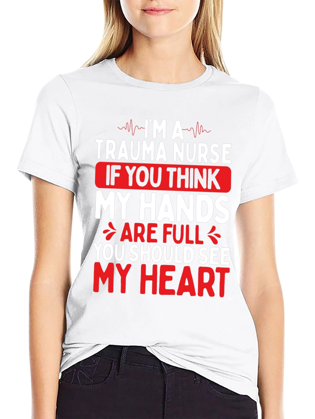 Trauma Nurse Heart Graphic T-Shirt