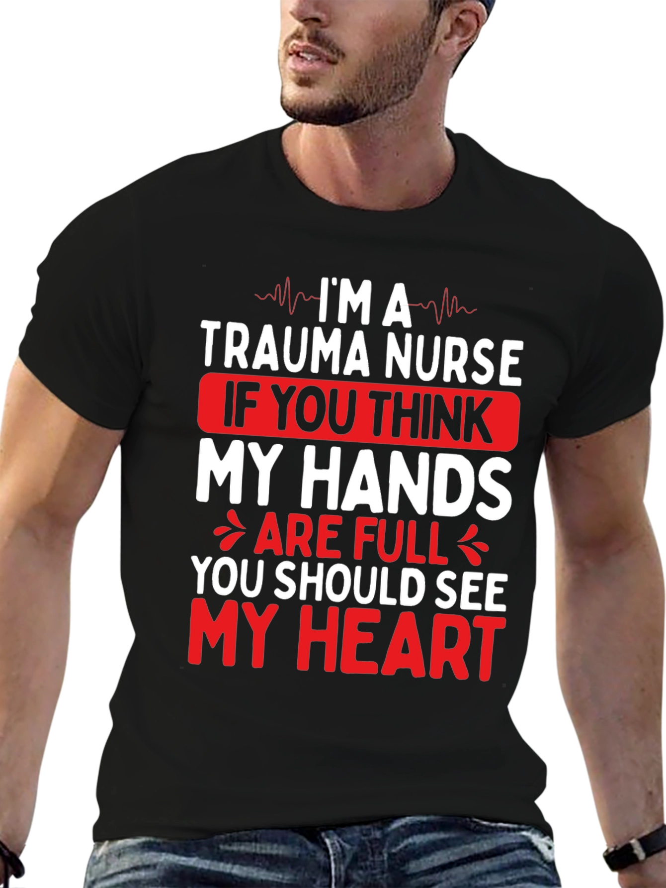Trauma Nurse Heart Graphic T-Shirt