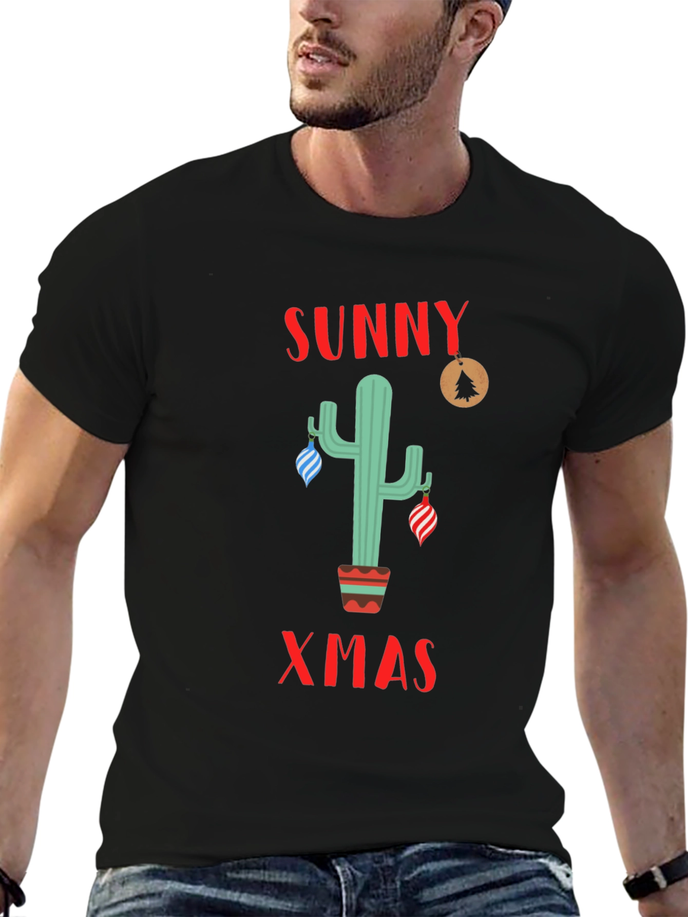 Sunny Xmas Cactus Holiday T-Shirt
