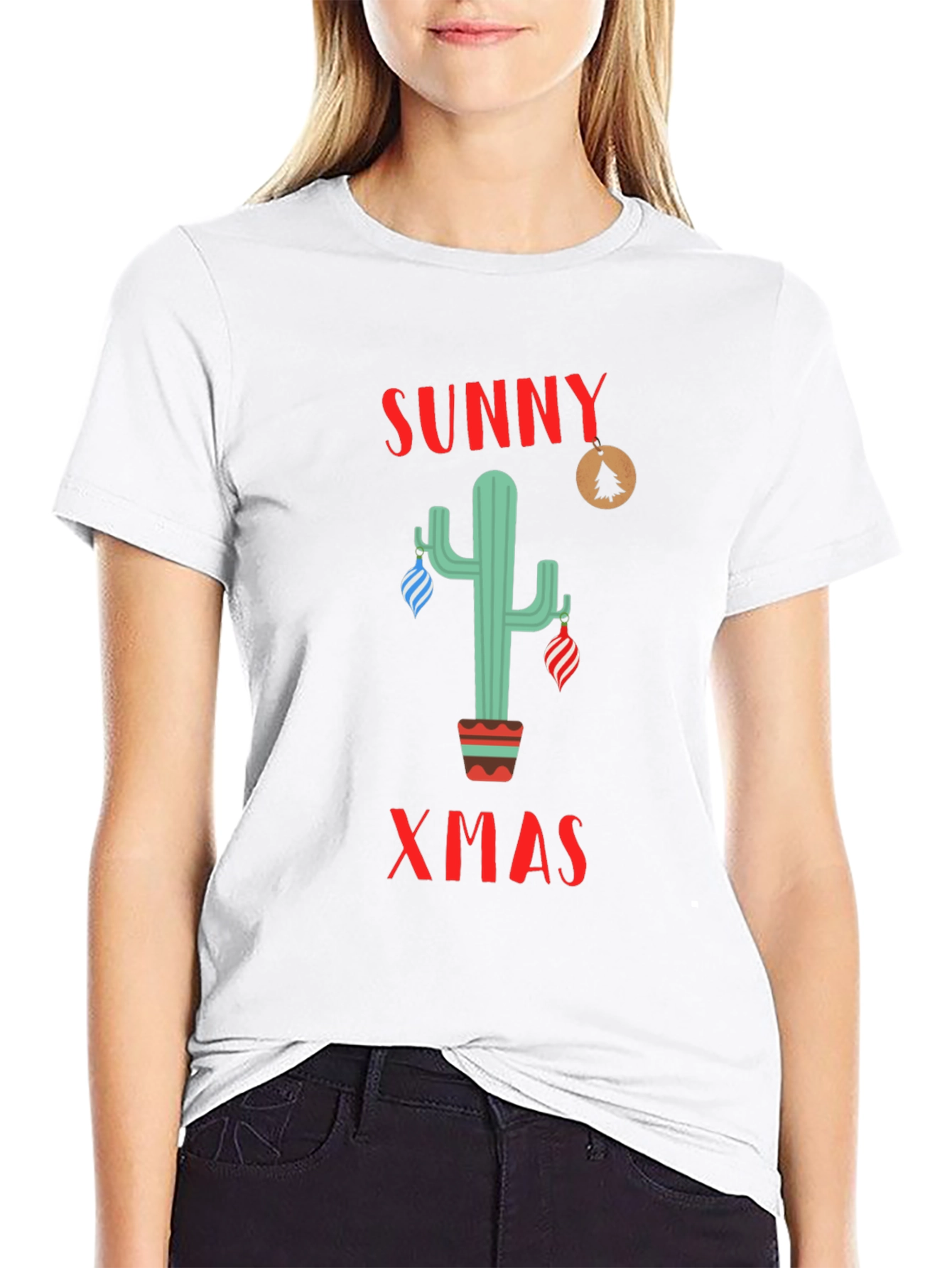 Sunny Xmas Cactus Holiday T-Shirt