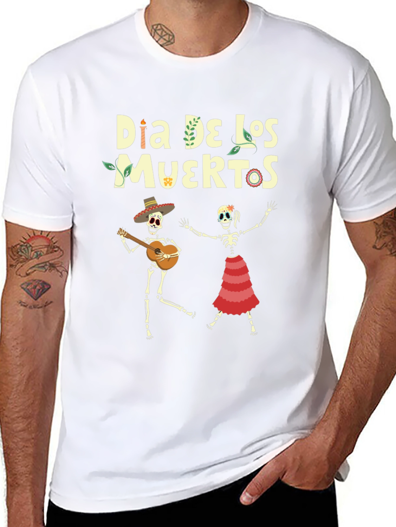 Dia De Los Muertos T-Shirt - Skeleton Band Tee