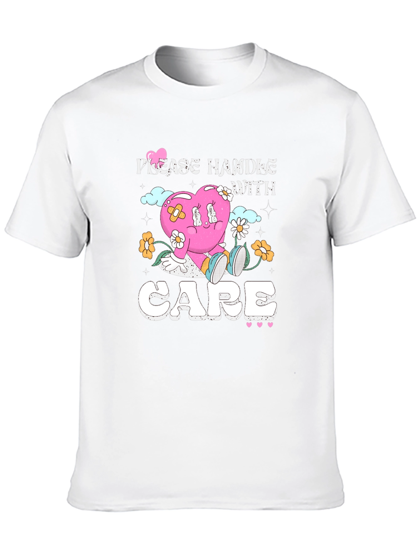 Handle With Care T-Shirt - Heart Graphic Tee