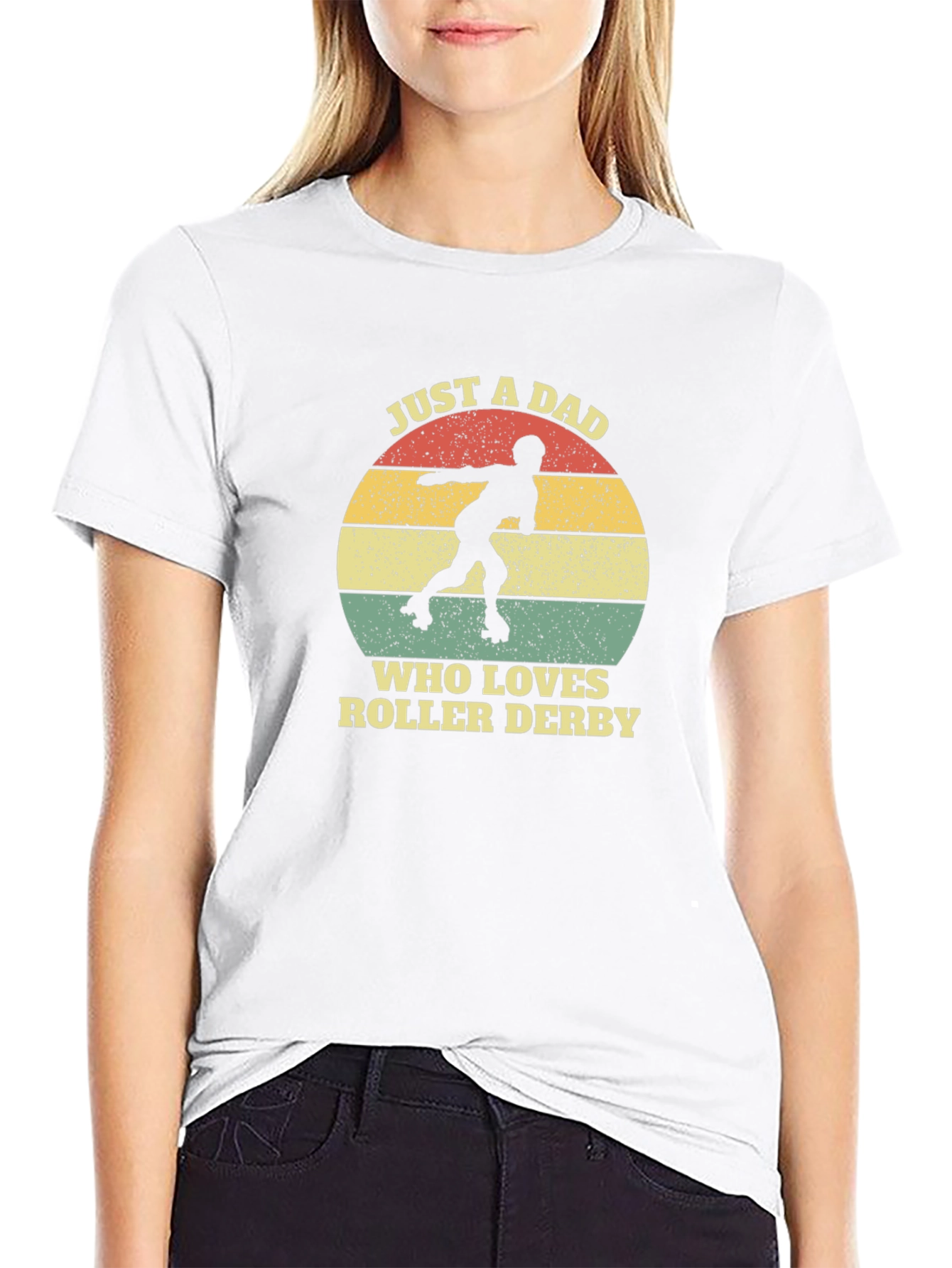 Just A Dad Who Loves Roller Derby Graphic Tee