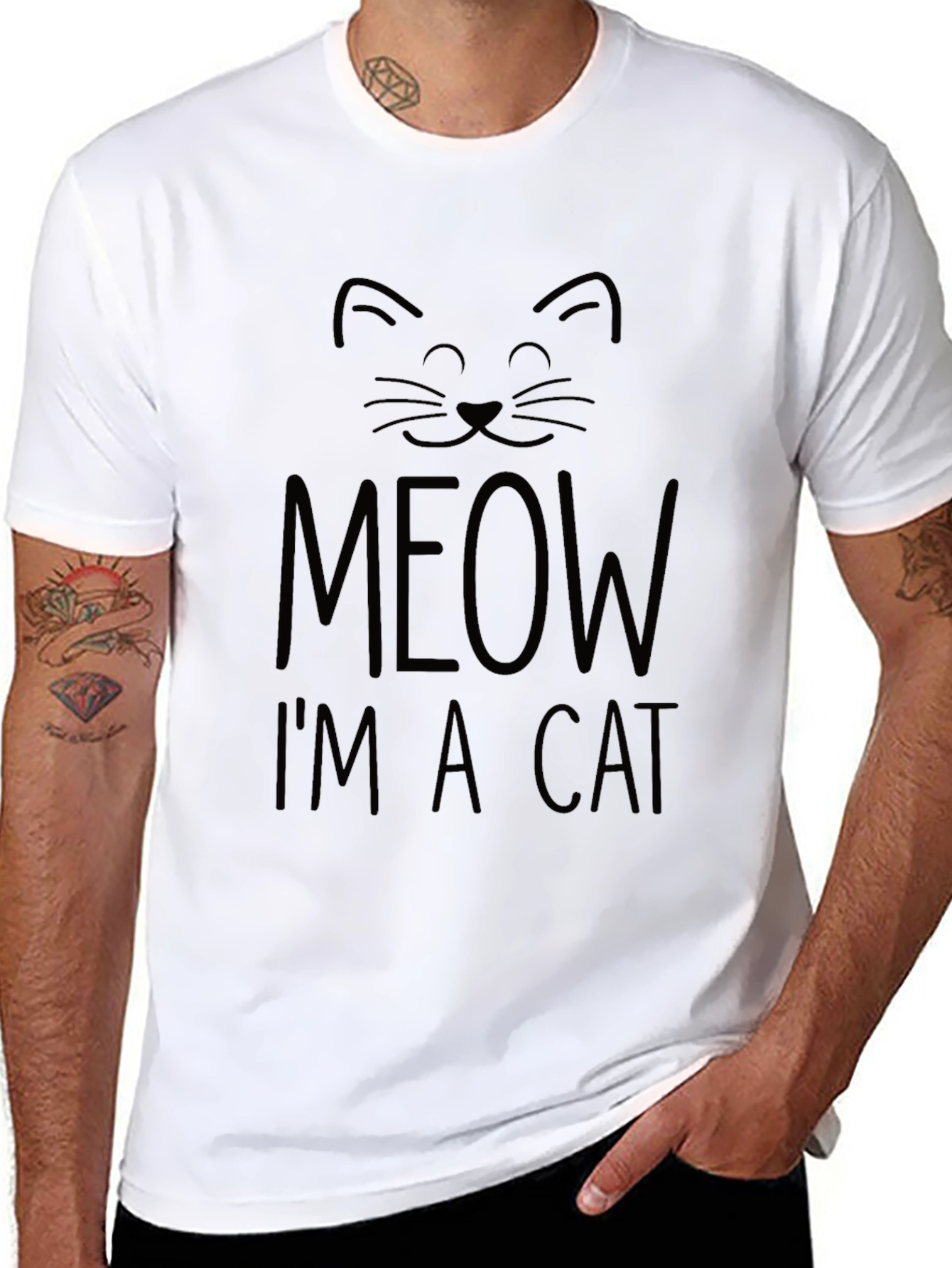 Meow Im a Cat Black T-Shirt