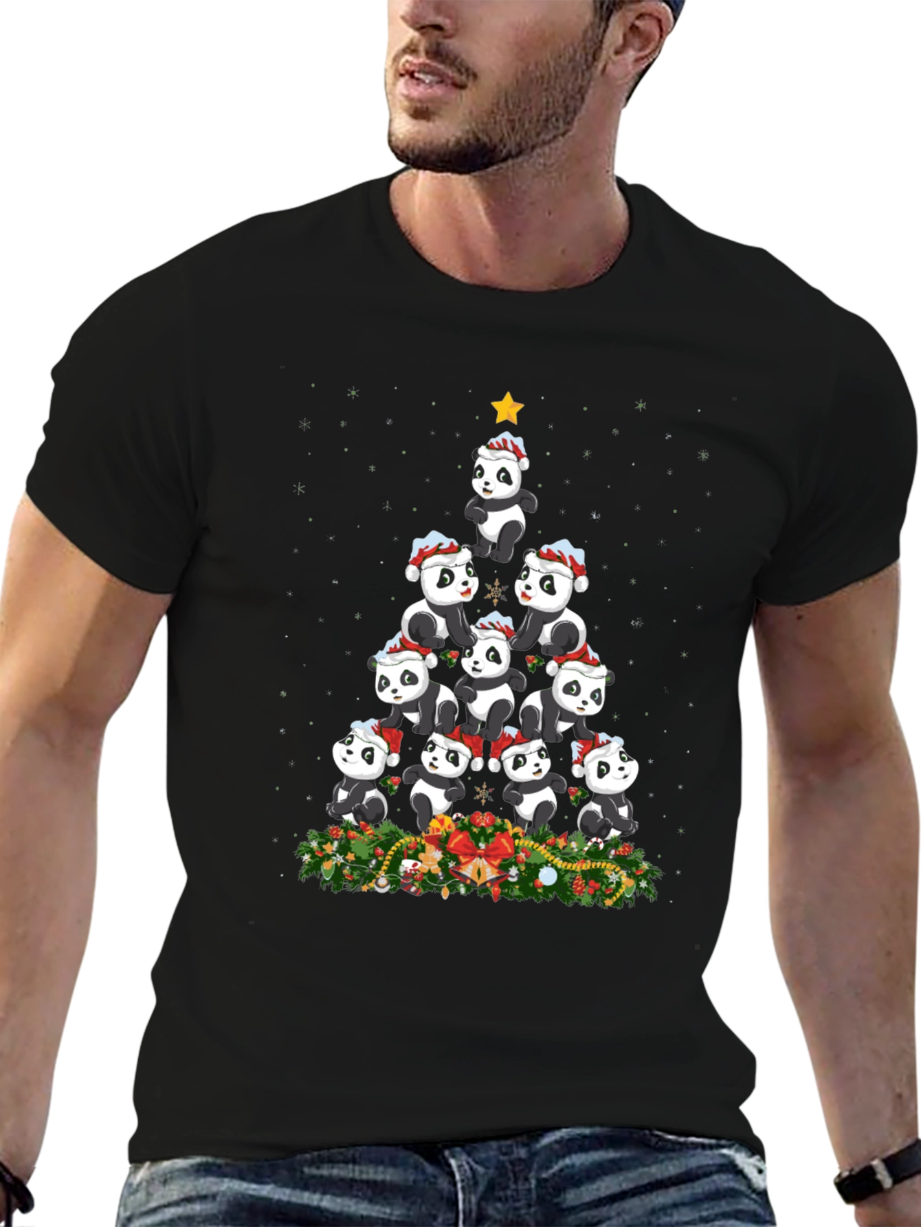 Panda Christmas Tree T-Shirt
