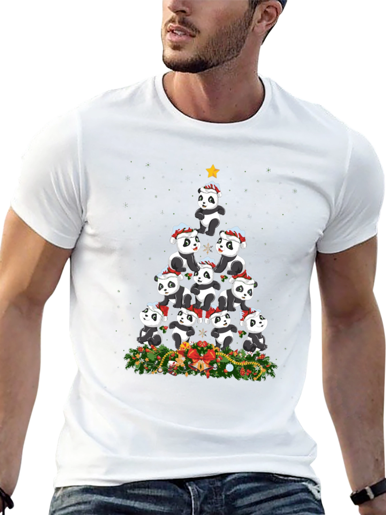Panda Christmas Tree T-Shirt