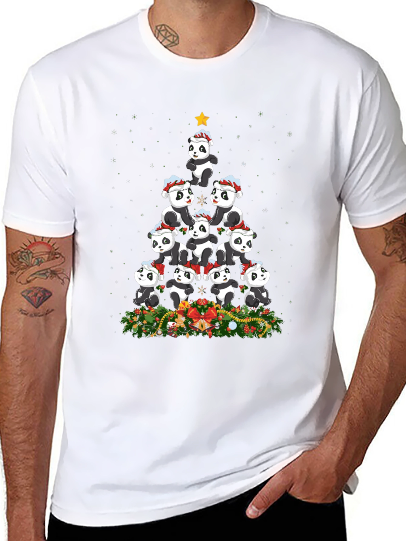 Panda Christmas Tree T-Shirt