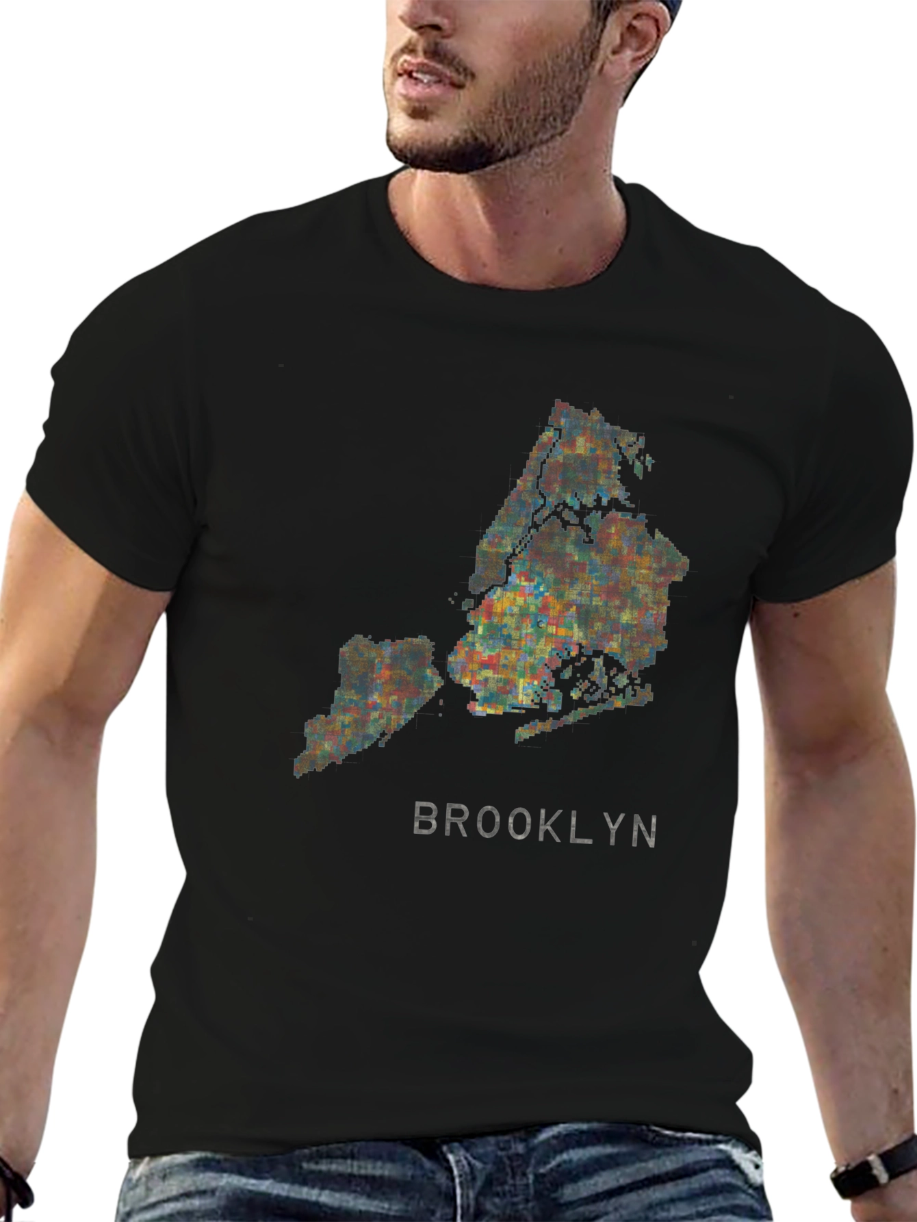 Brooklyn Map Graphic Tee - Mens Black T-Shirt