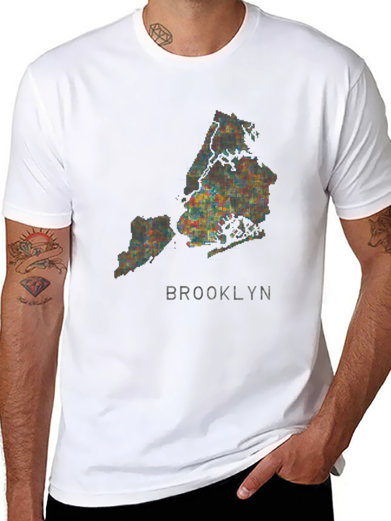 Brooklyn Map Graphic Tee - Mens Black T-Shirt