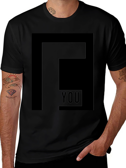 Modern F You Graphic Print Black T-Shirt