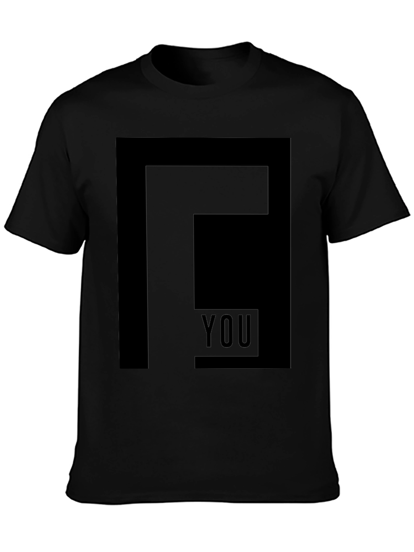 Modern F You Graphic Print Black T-Shirt