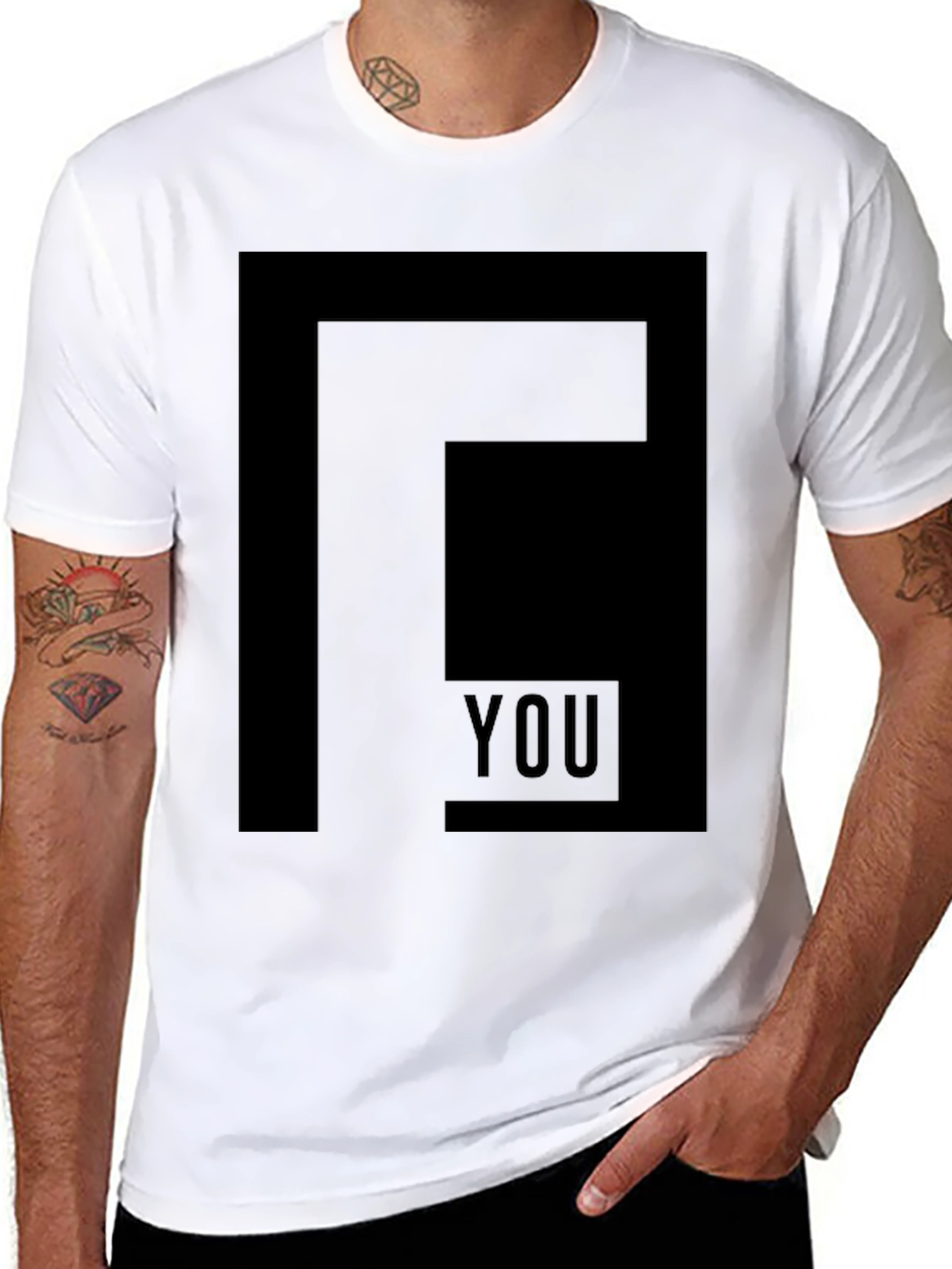 Modern F You Graphic Print Black T-Shirt