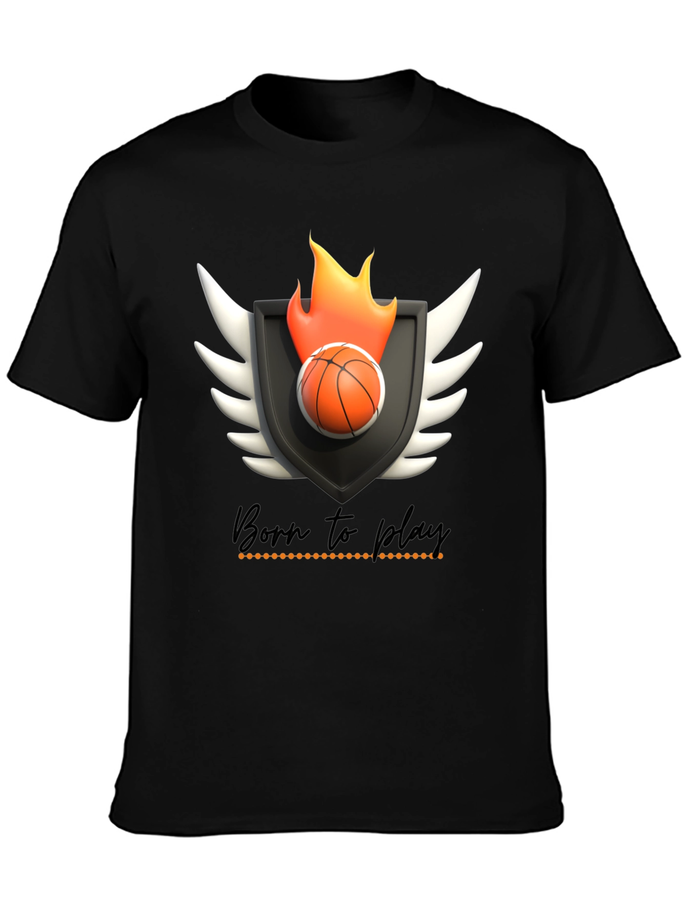 Born to Play Basketball Graphic Tee - Black