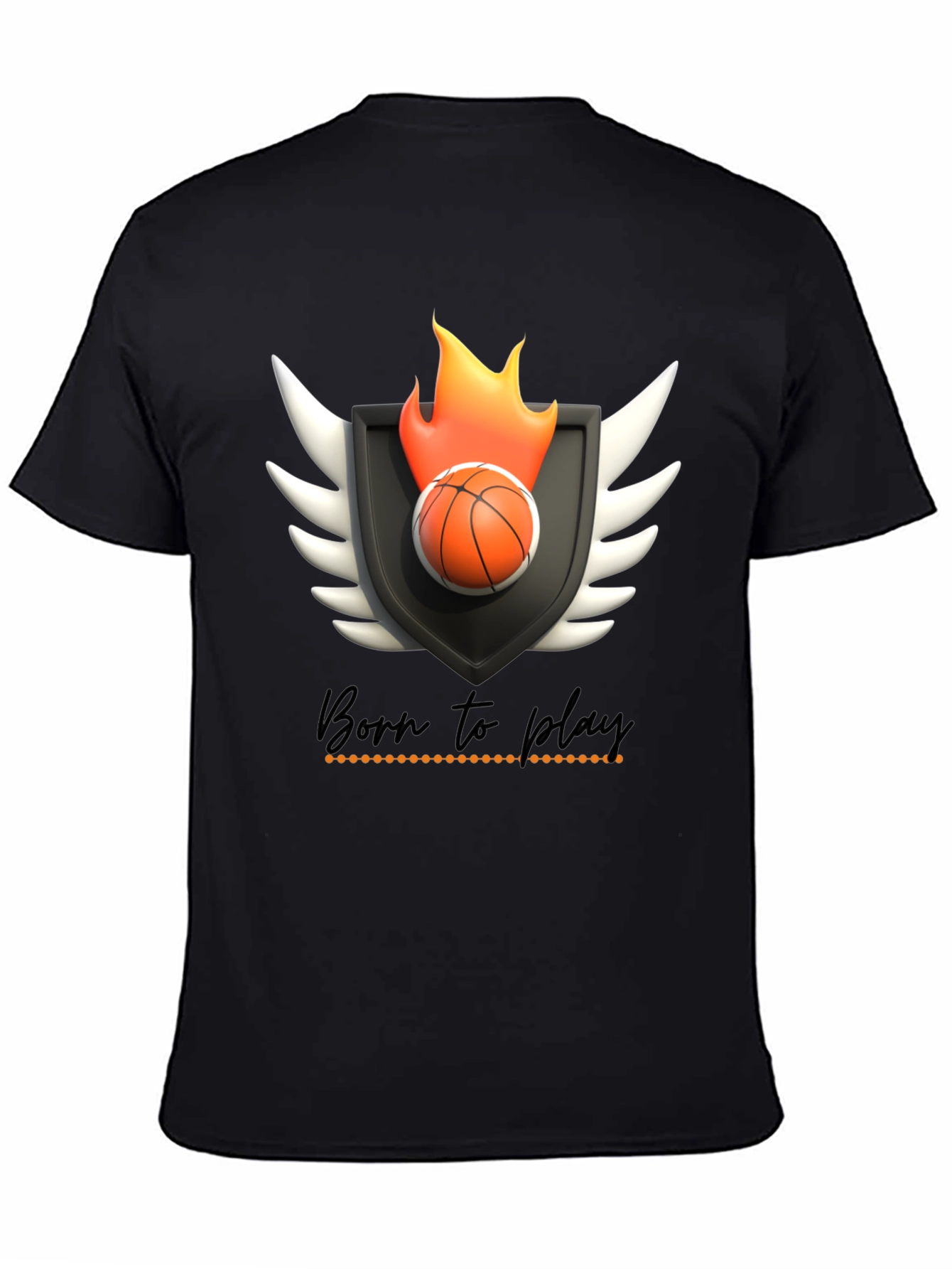 Born to Play Basketball Graphic Tee - Black