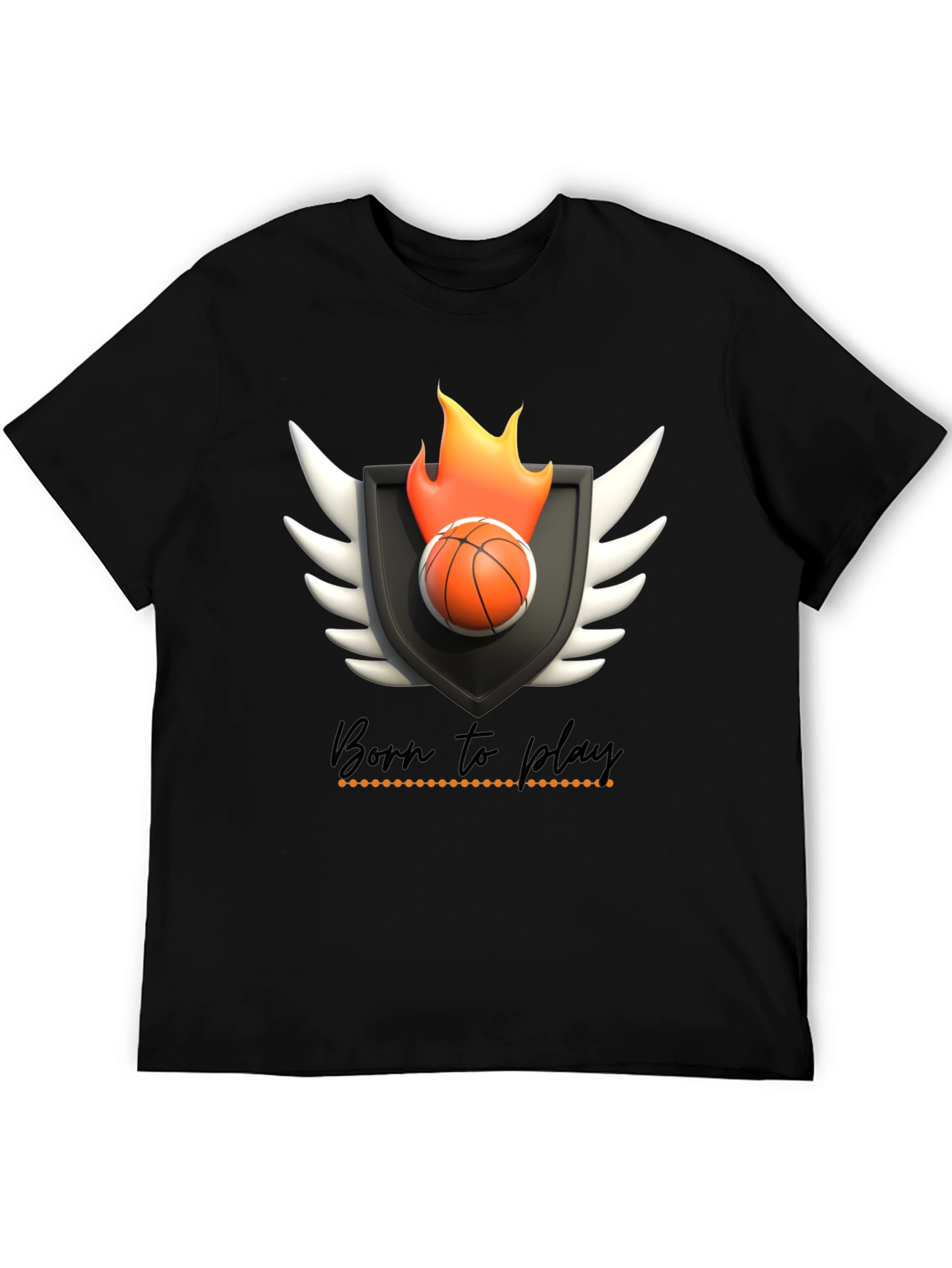 Born to Play Basketball Graphic Tee - Black