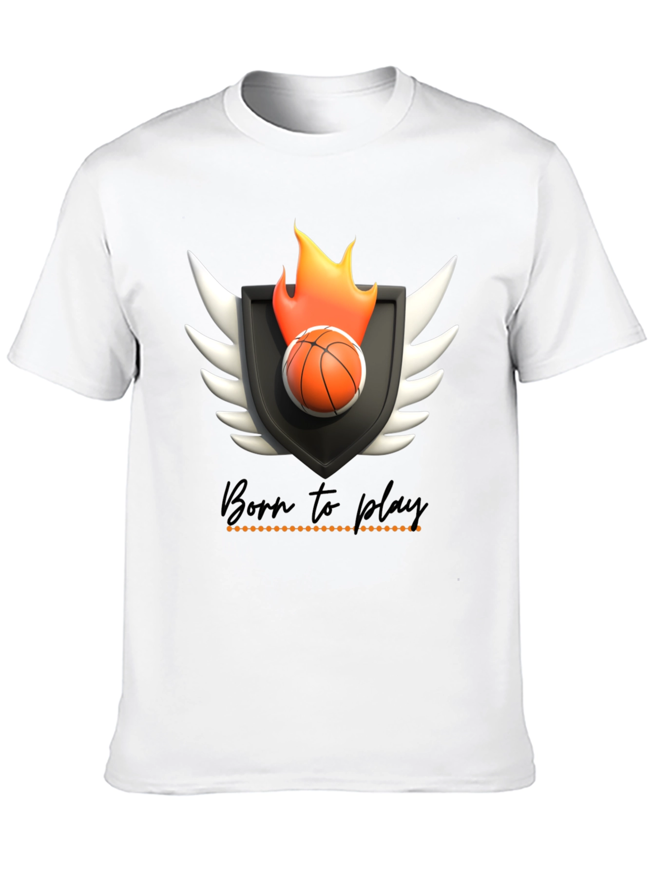 Born to Play Basketball Graphic Tee - Black