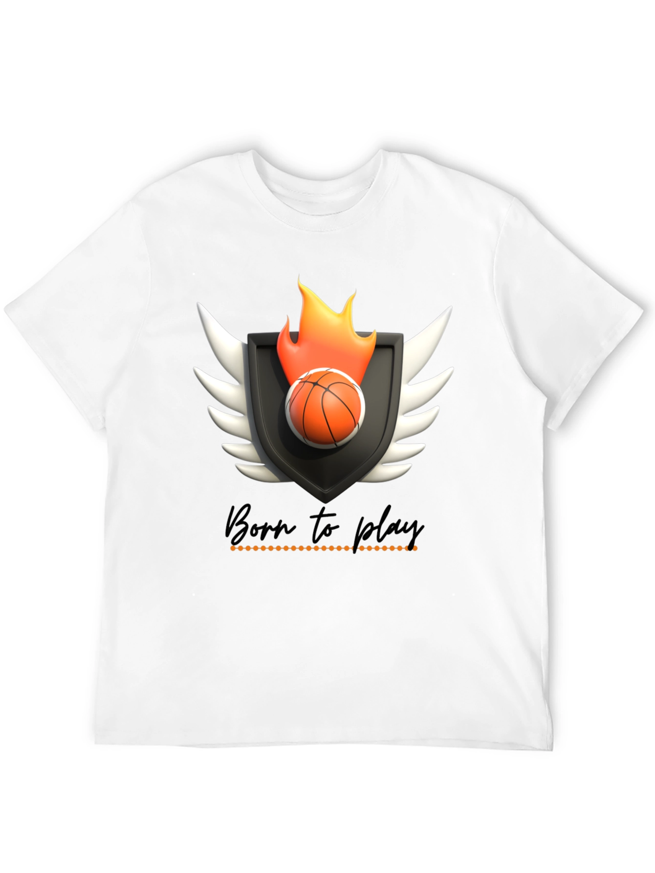 Born to Play Basketball Graphic Tee - Black