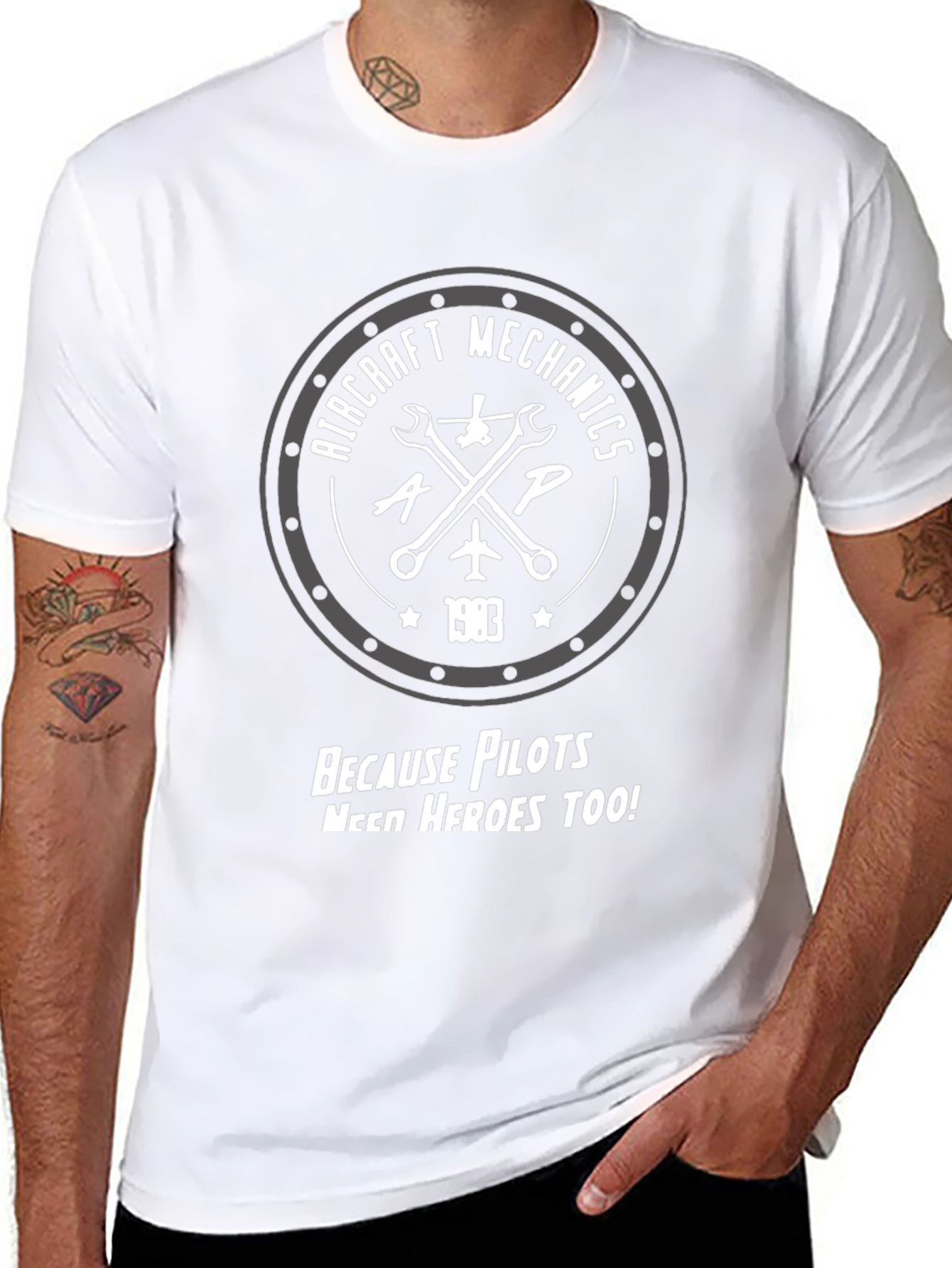 Aircraft Mechanics T-Shirt - Pilots Need Heroes Too!