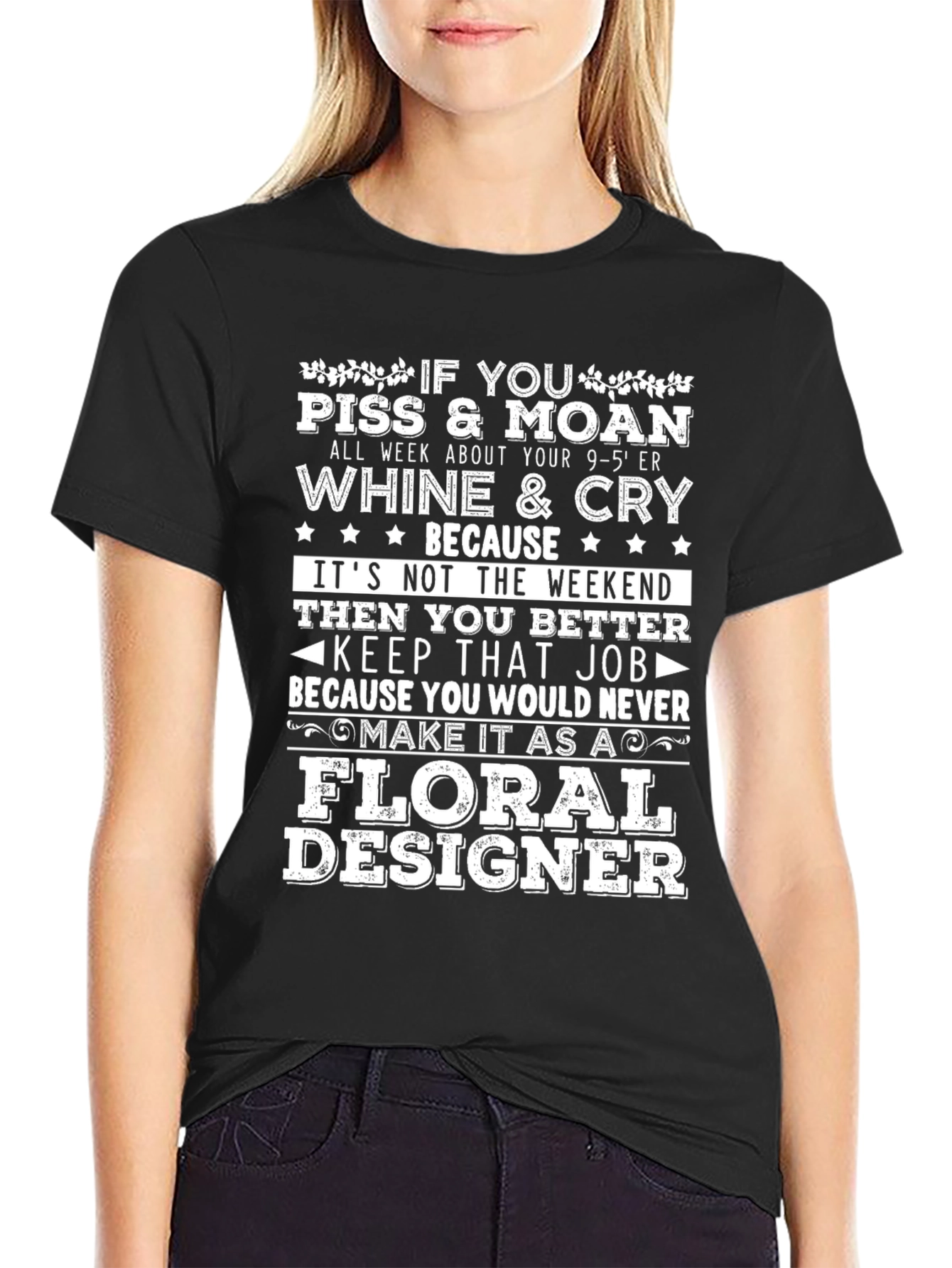 Floral Designer Graphic Tee - Novelty Sarcastic T-Shirt