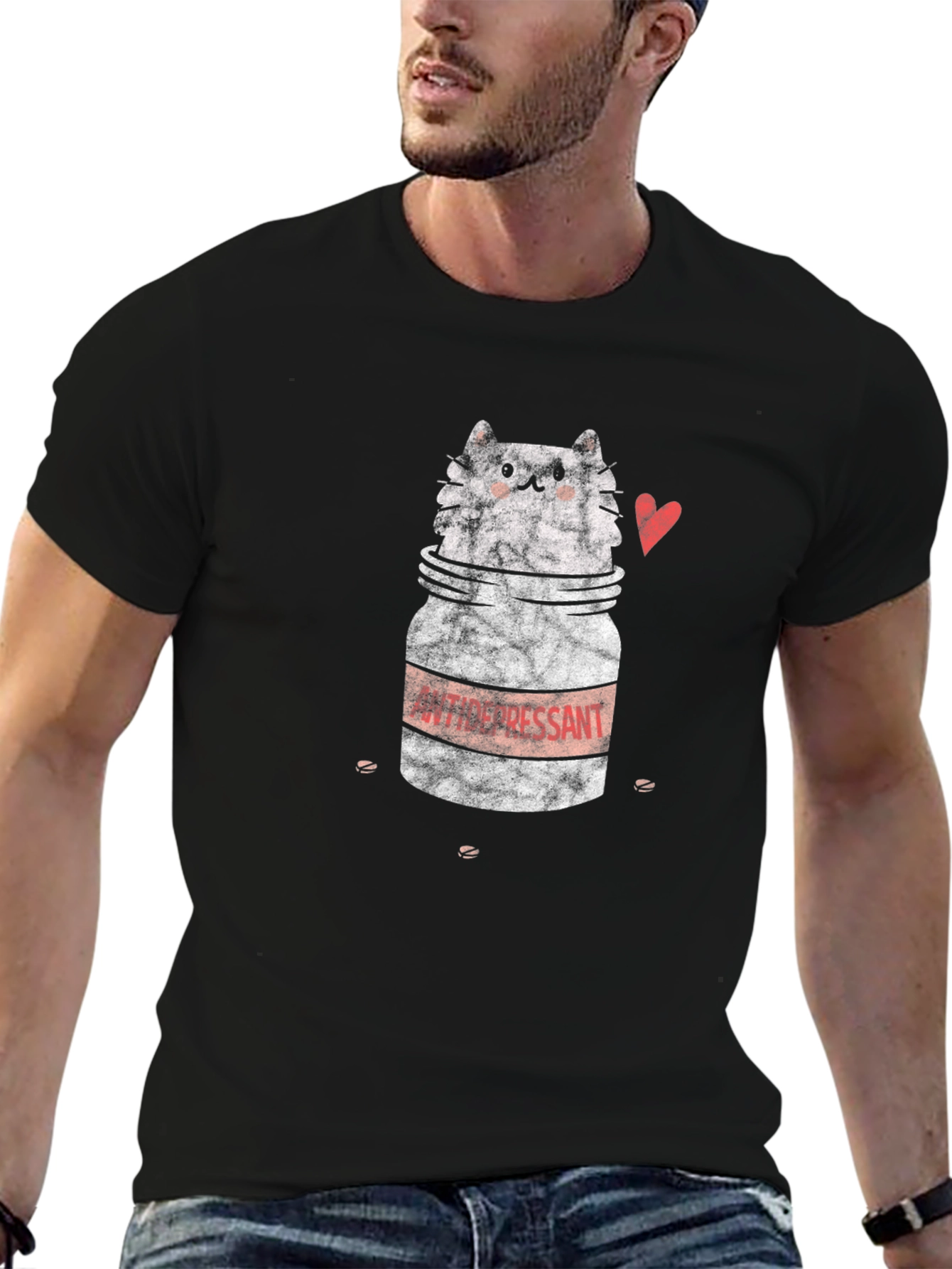 Antidepressant Cat T-Shirt - Funny Graphic Tee