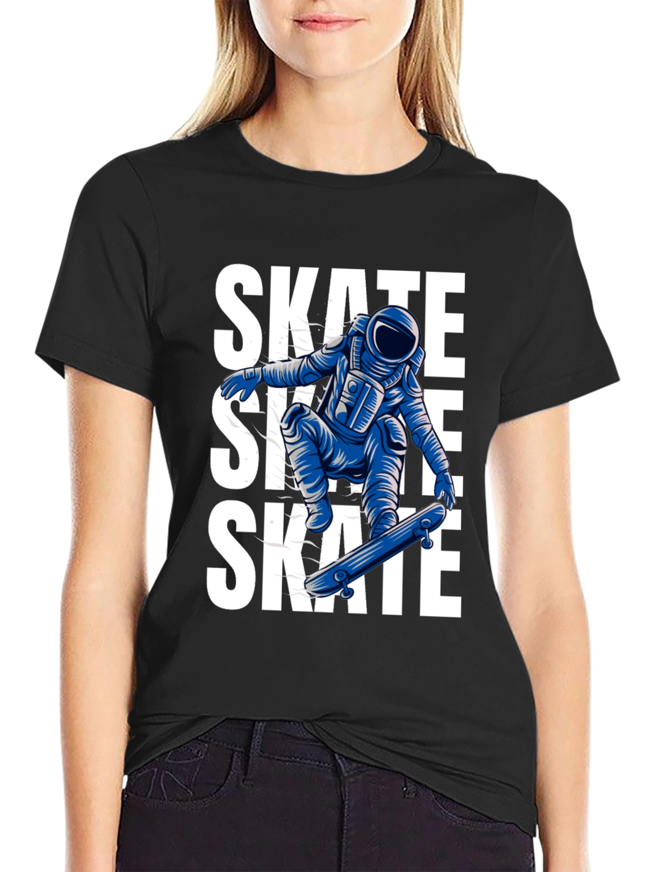 Skate Astronaut Black T-Shirt