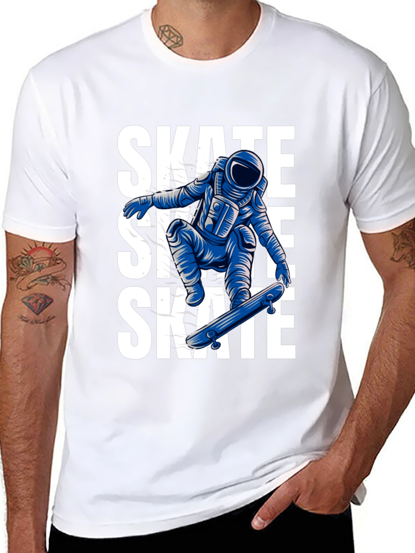 Skate Astronaut Black T-Shirt