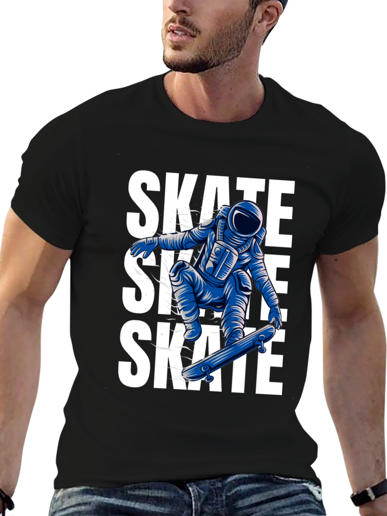 Skate Astronaut Black T-Shirt