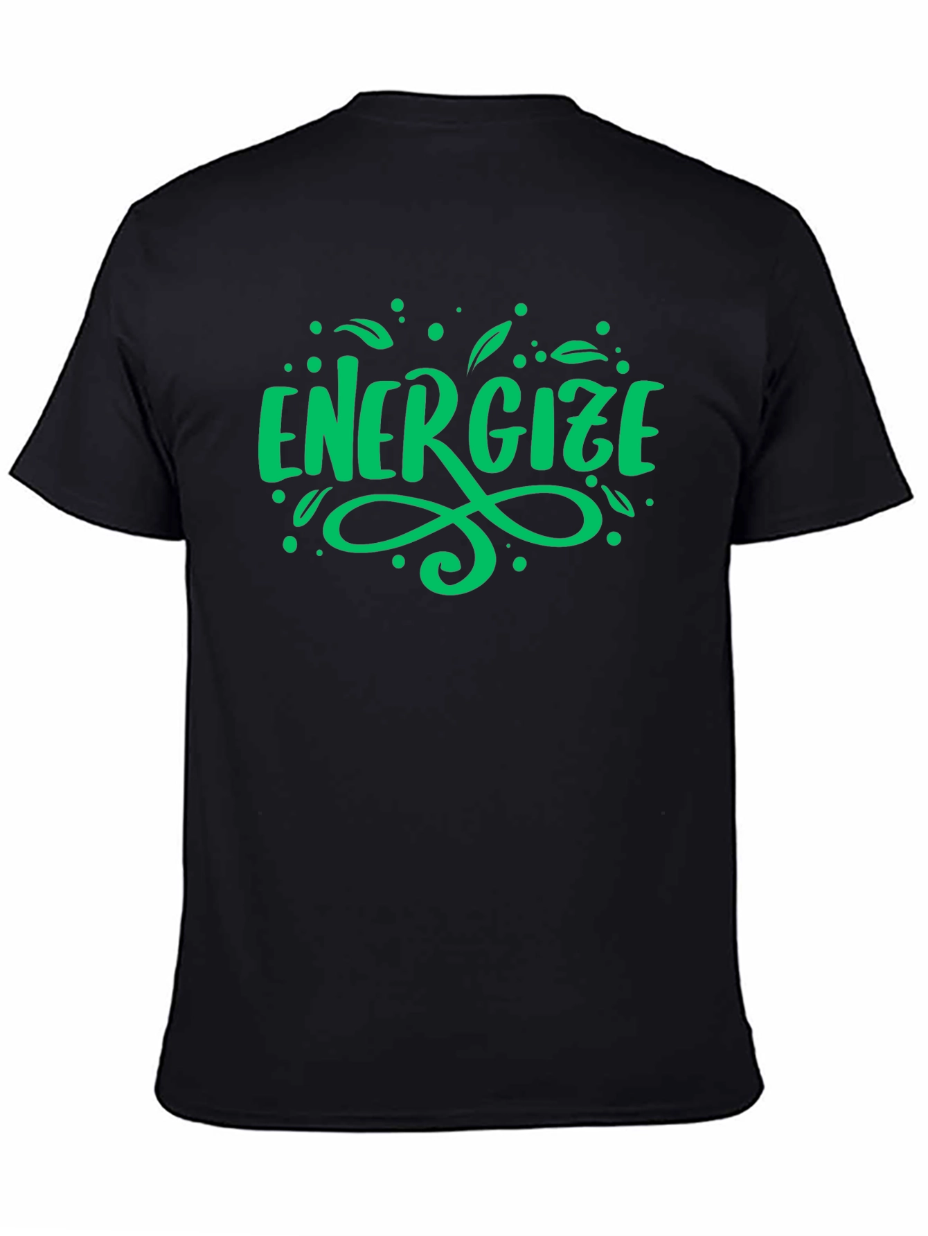 Energize Graphic Tee - Green Print on Black