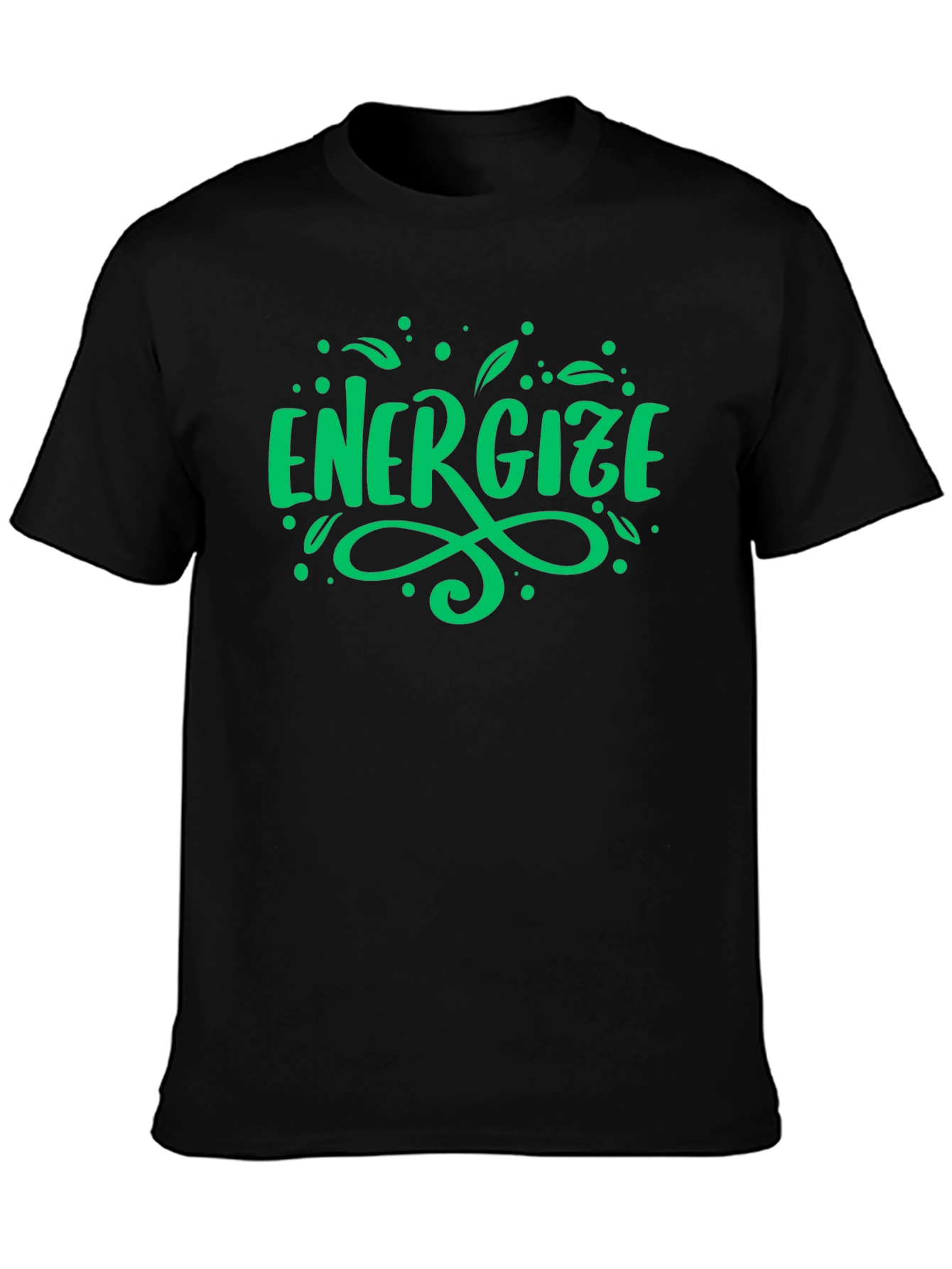 Energize Graphic Tee - Green Print on Black