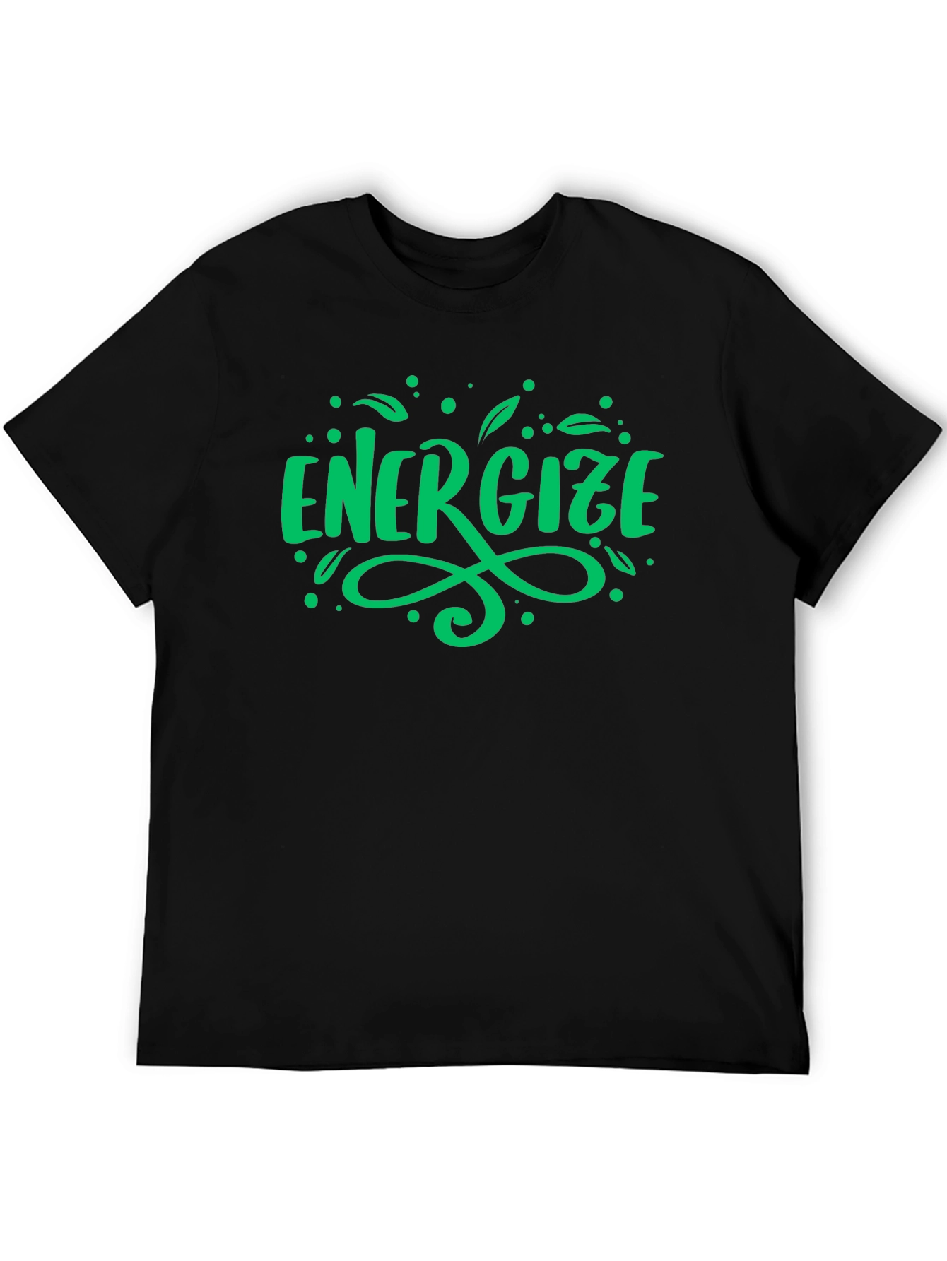 Energize Graphic Tee - Green Print on Black
