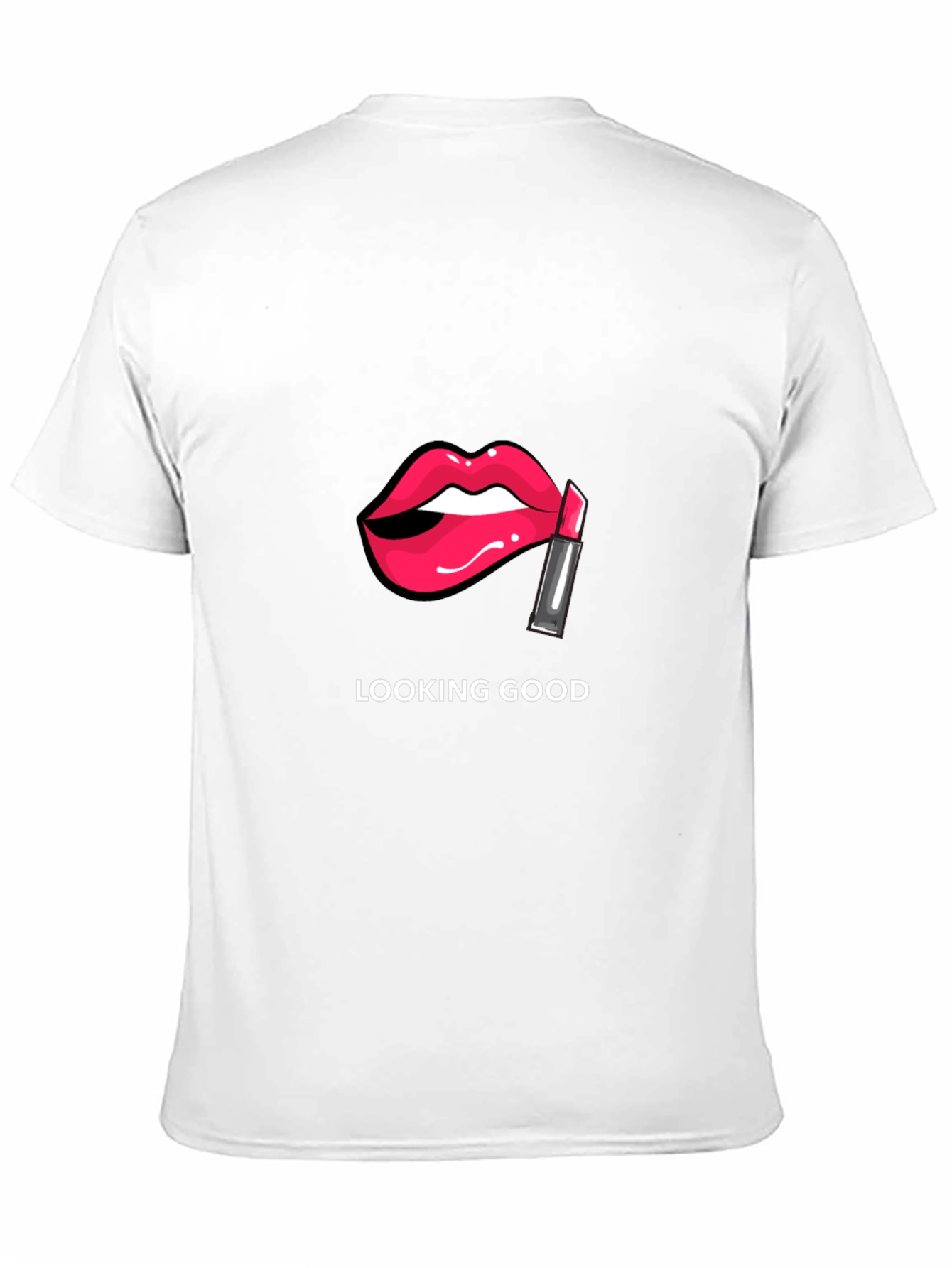 Looking Good Lips Graphic Black T-Shirt
