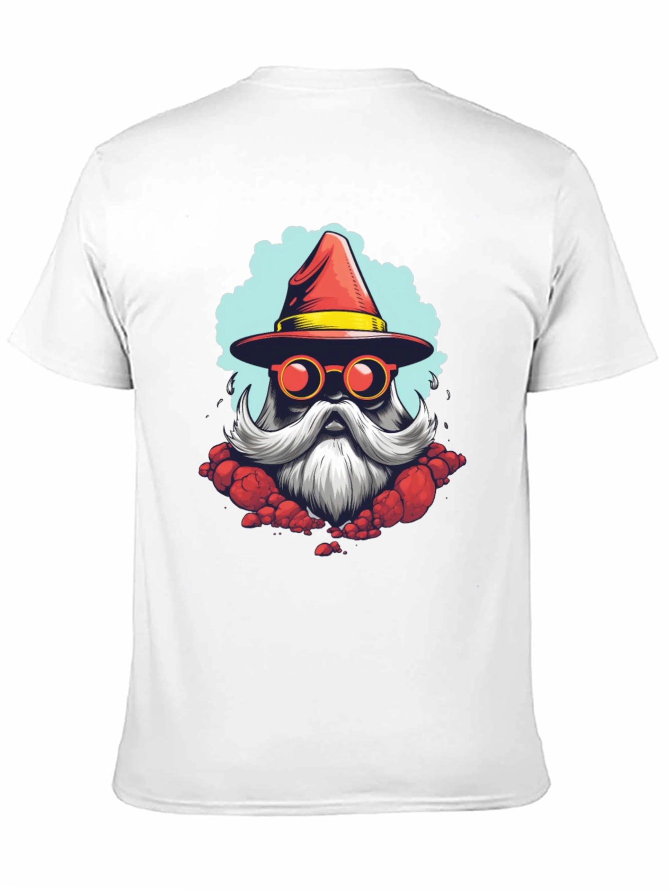 Santa Wizard Graphic Tee - Black Cotton Blend