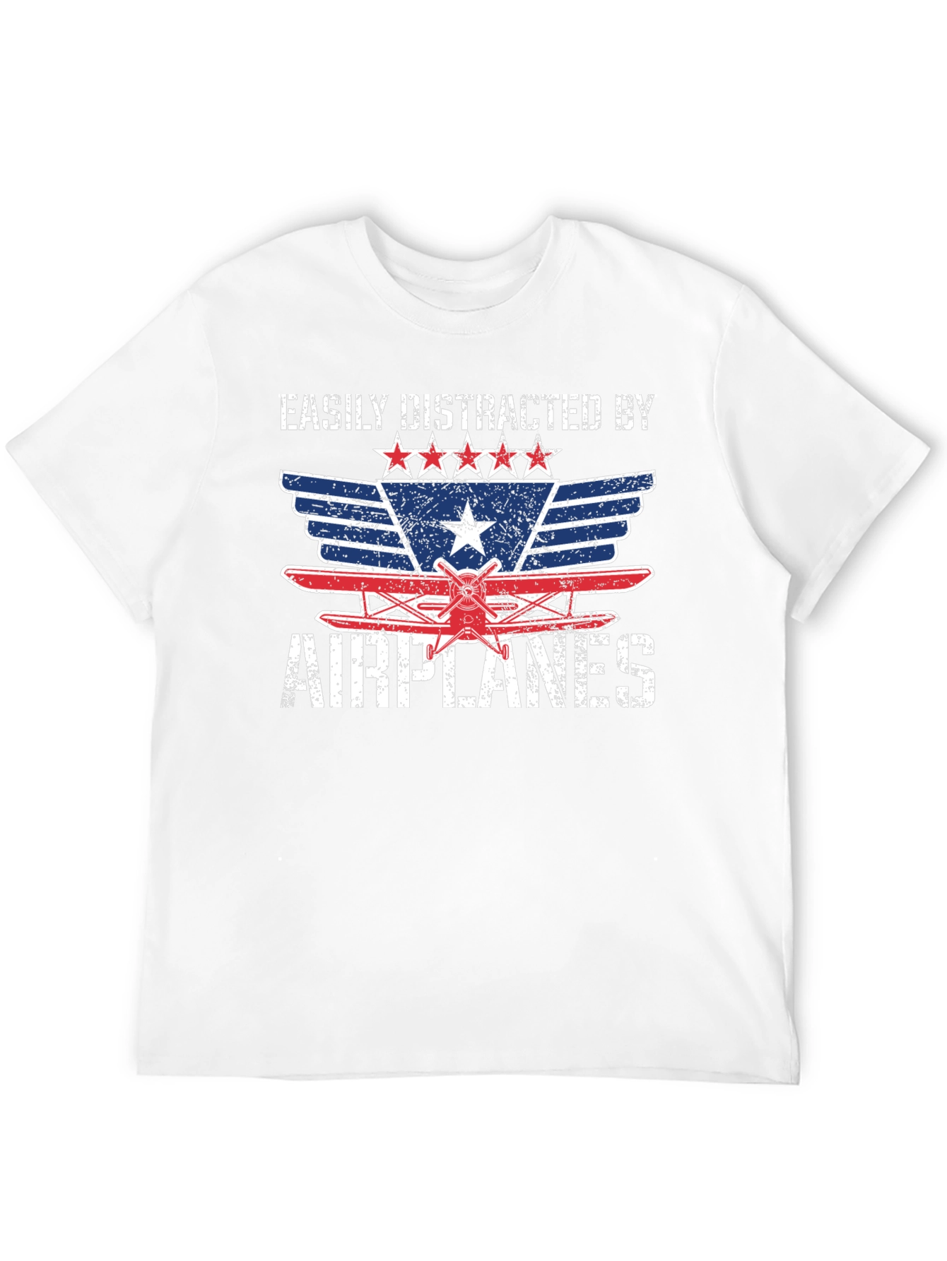 Easily Distracted By Airplanes Graphic T-Shirt