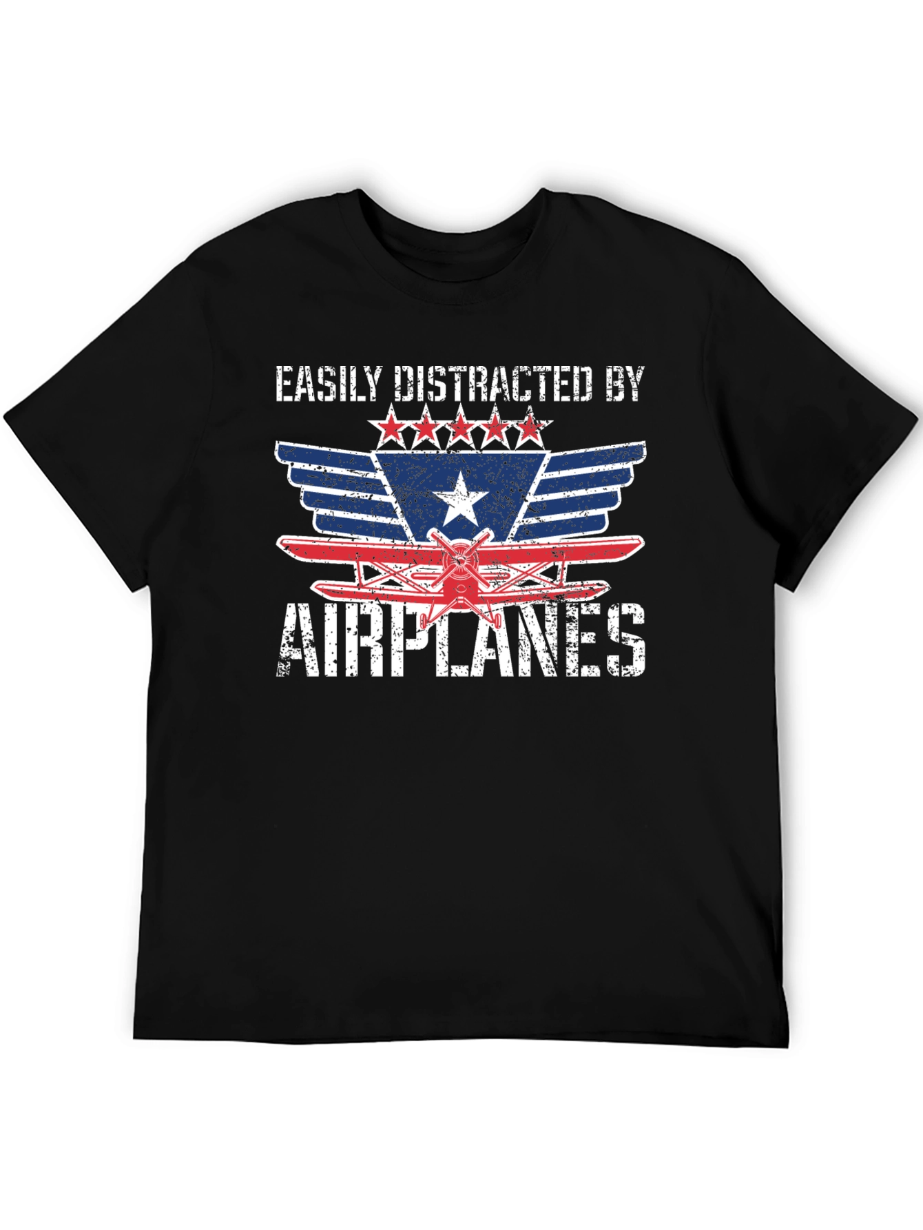 Easily Distracted By Airplanes Graphic T-Shirt