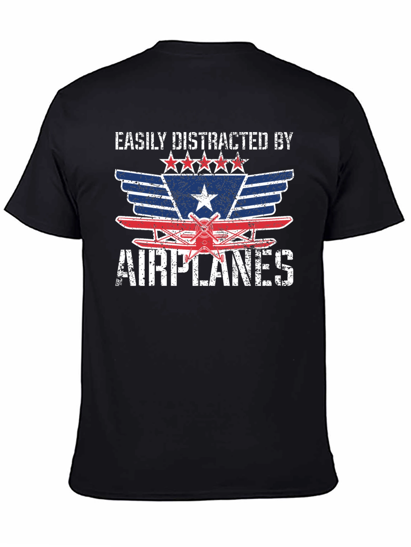 Easily Distracted By Airplanes Graphic T-Shirt