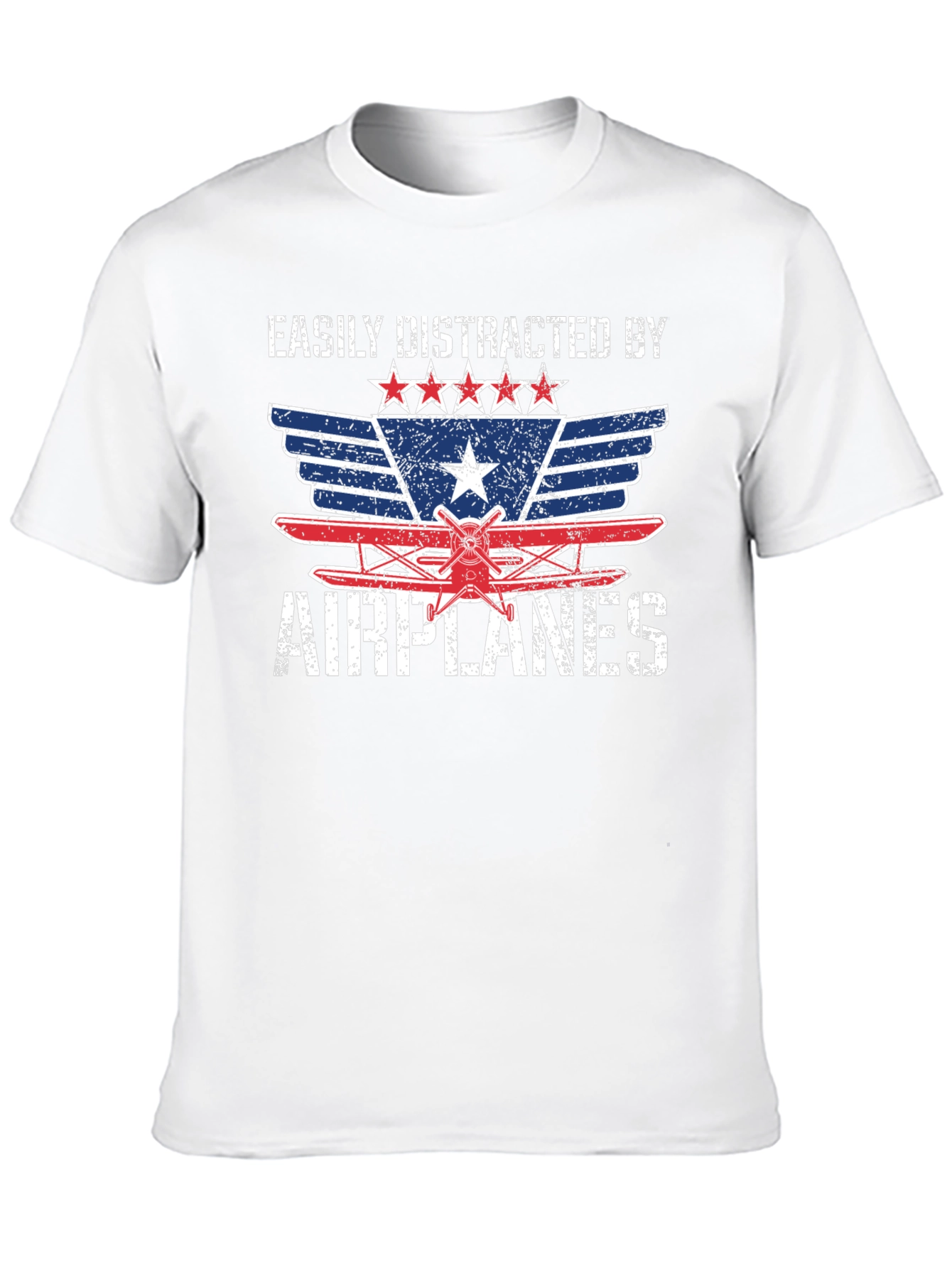 Easily Distracted By Airplanes Graphic T-Shirt