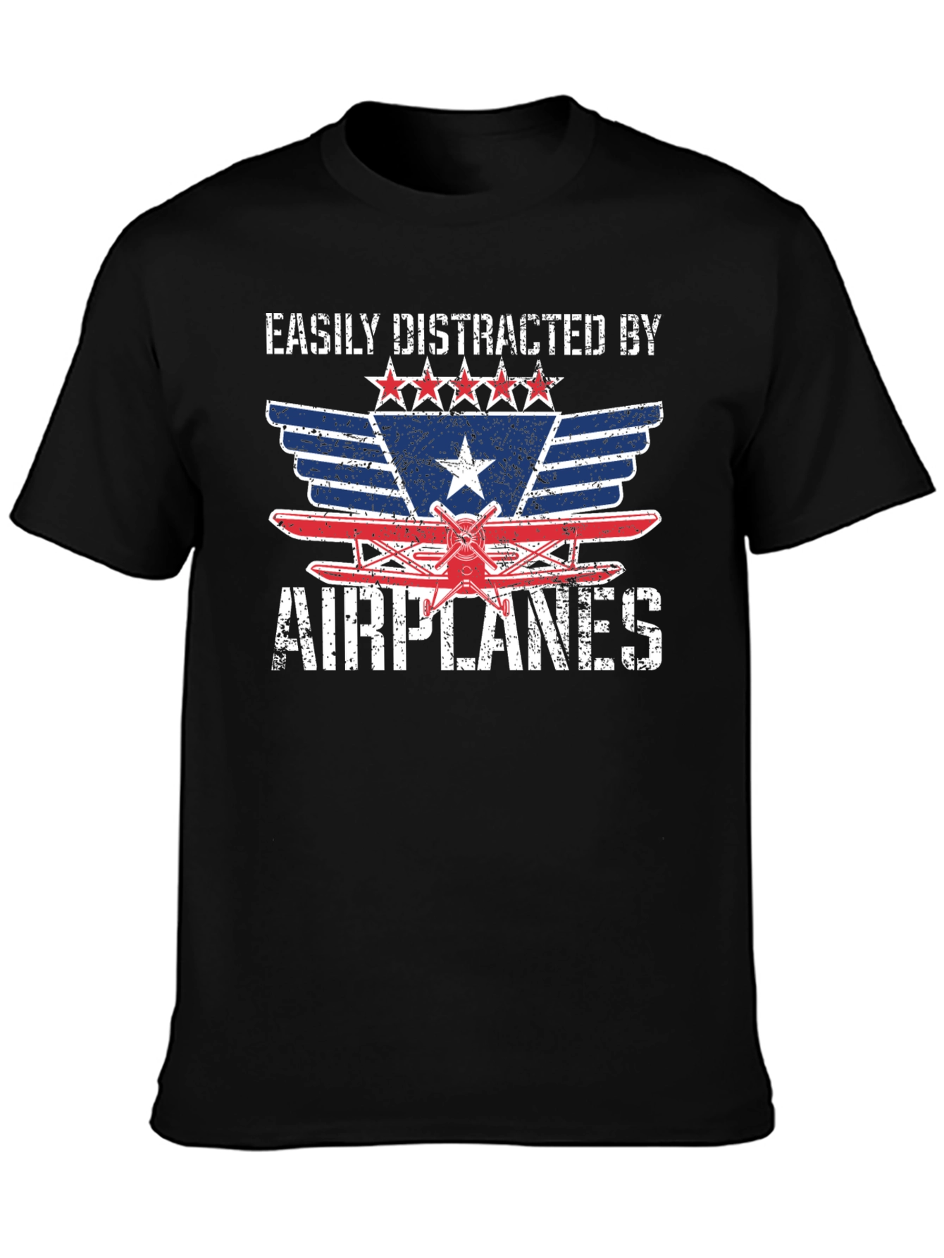 Easily Distracted By Airplanes Graphic T-Shirt
