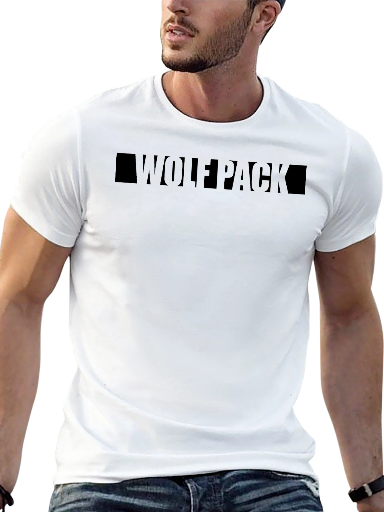 Wolfpack Graphic Tee - Mens Crew Neck Black T-Shirt