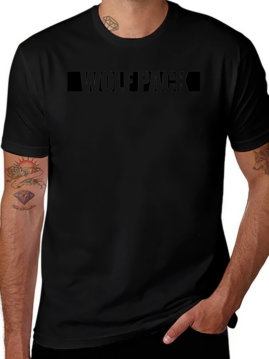 Wolfpack Graphic Tee - Mens Crew Neck Black T-Shirt