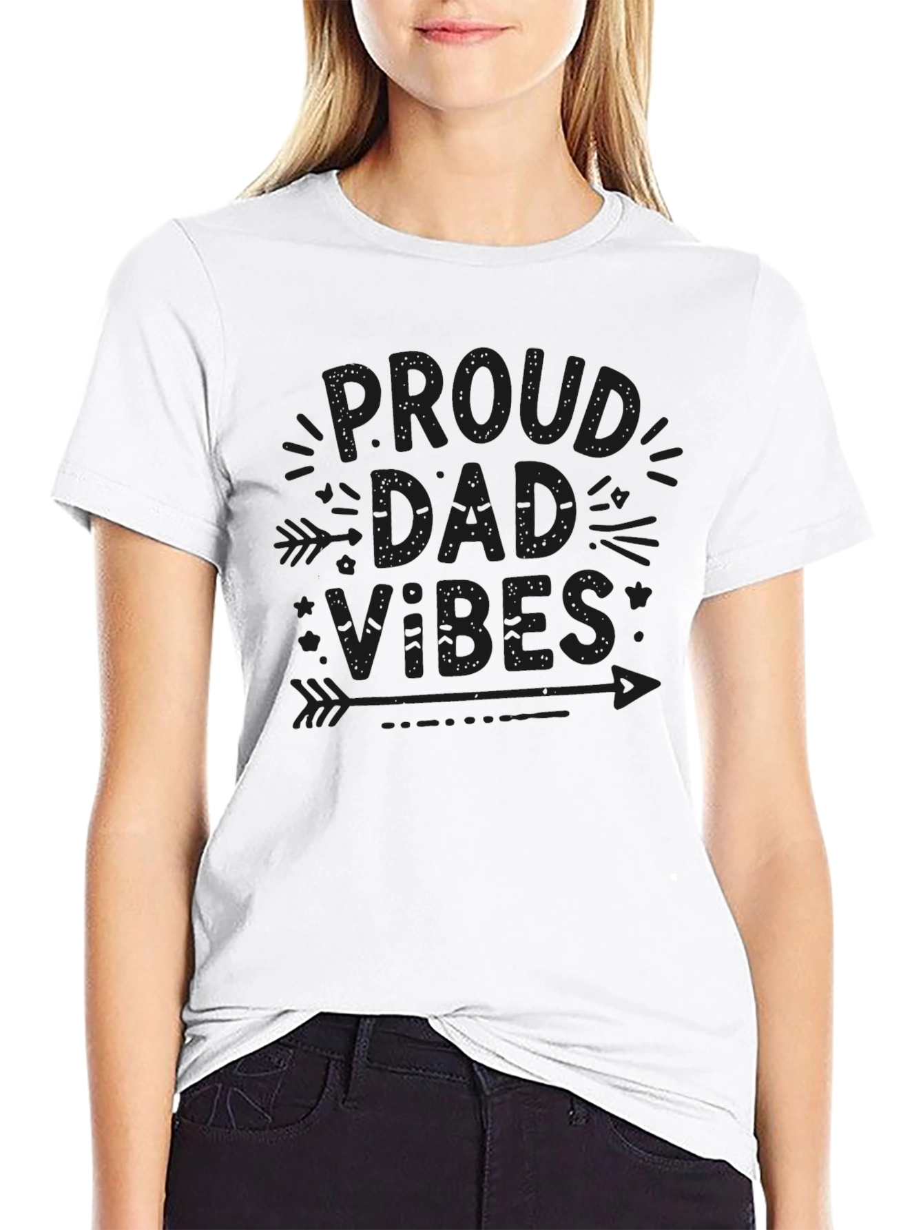 Proud Dad Vibes Black Graphic Tee