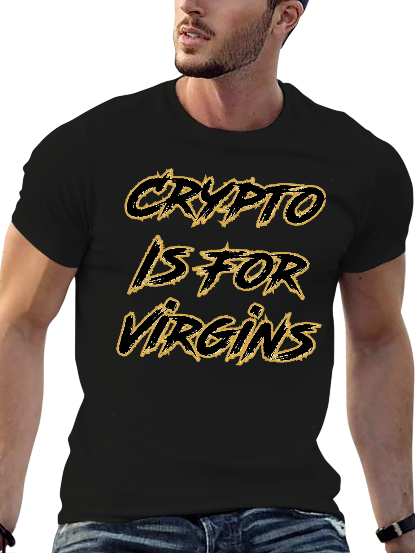 Crypto is for Virgins Black Graphic Tee