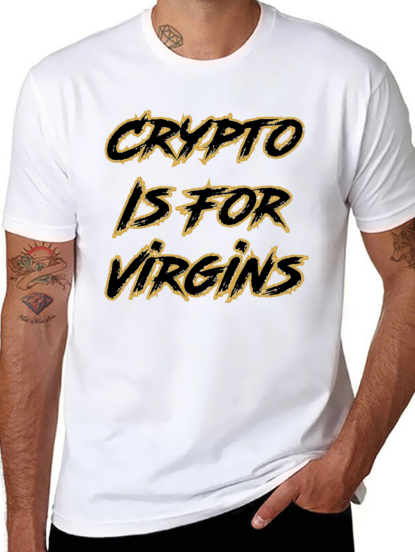 Crypto is for Virgins Black Graphic Tee