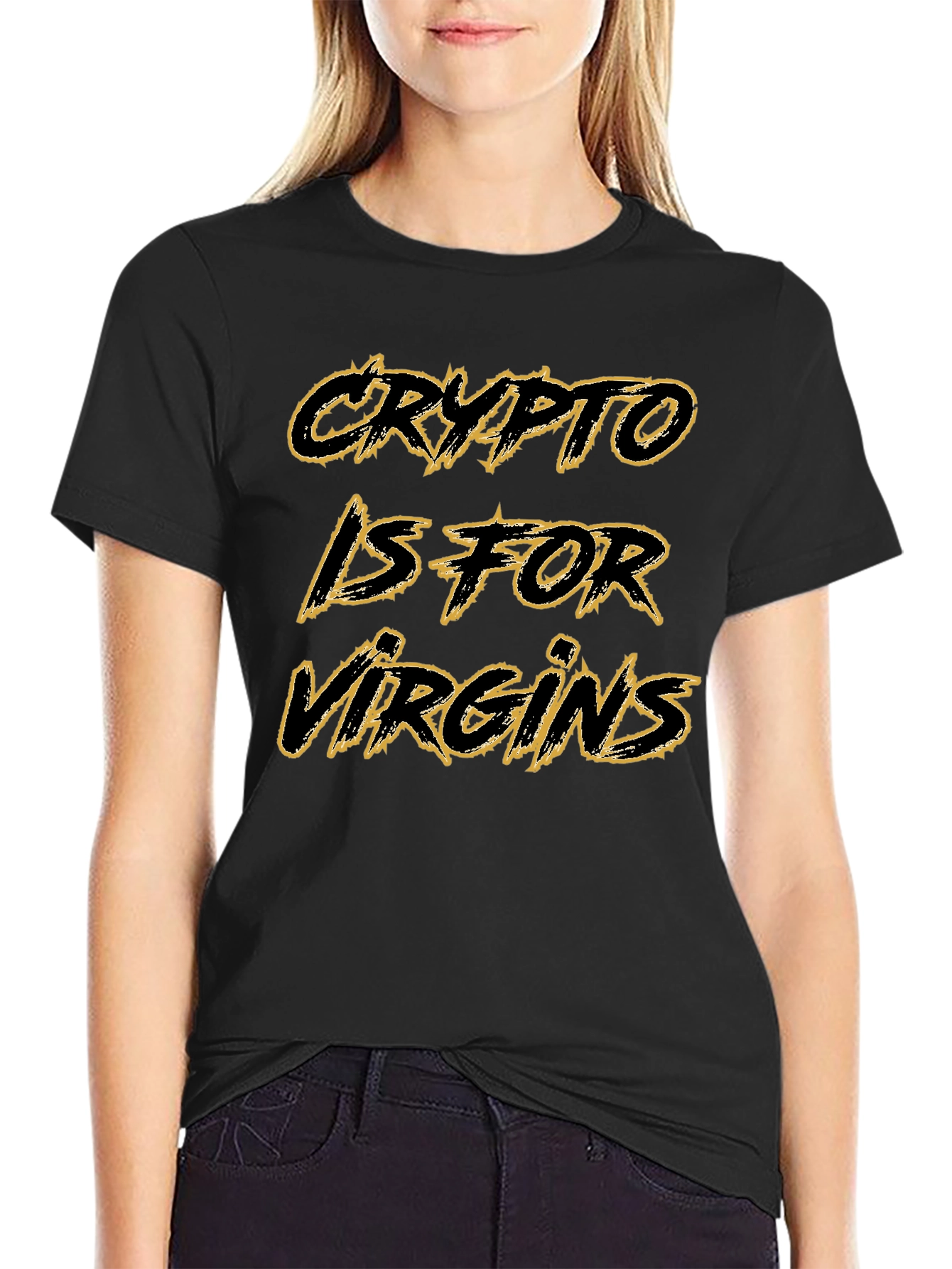 Crypto is for Virgins Black Graphic Tee