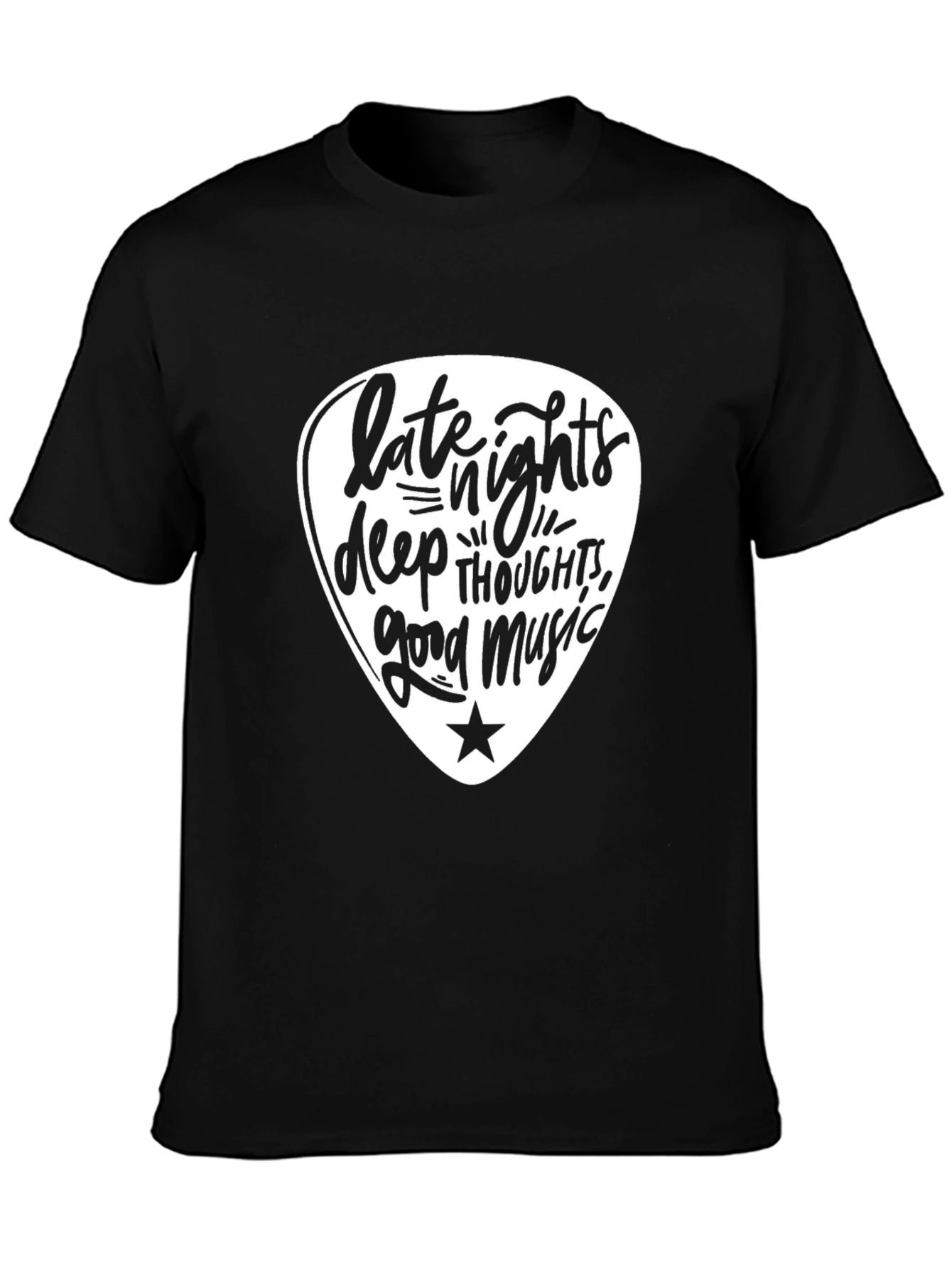 Late Nights Deep Thoughts Good Music Graphic Tee