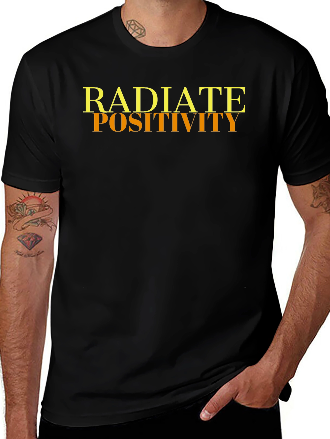 Radiate Positivity Black Graphic Tee