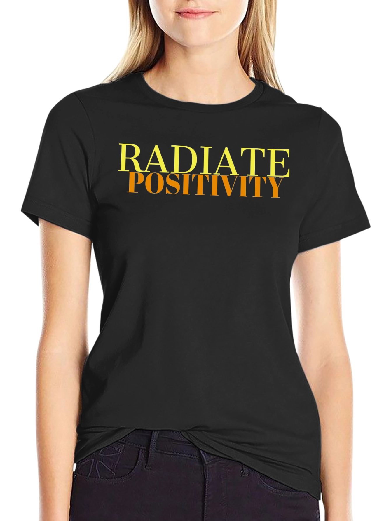 Radiate Positivity Black Graphic Tee